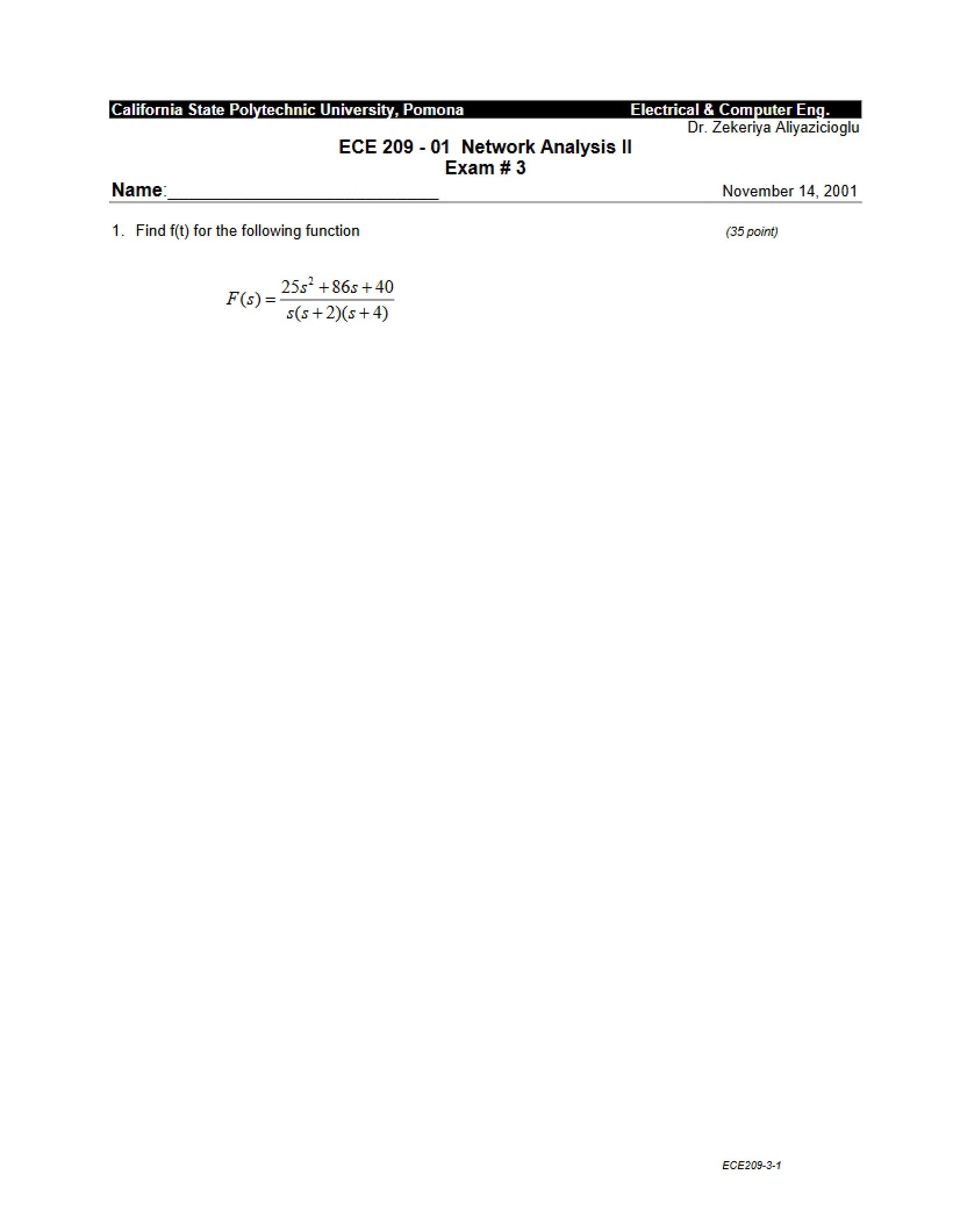 Third Exam