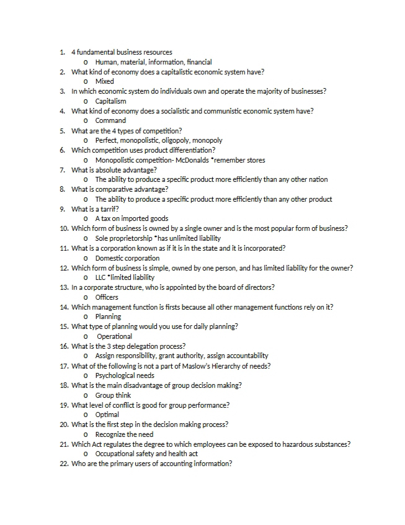 Basic Accounting Study Guide