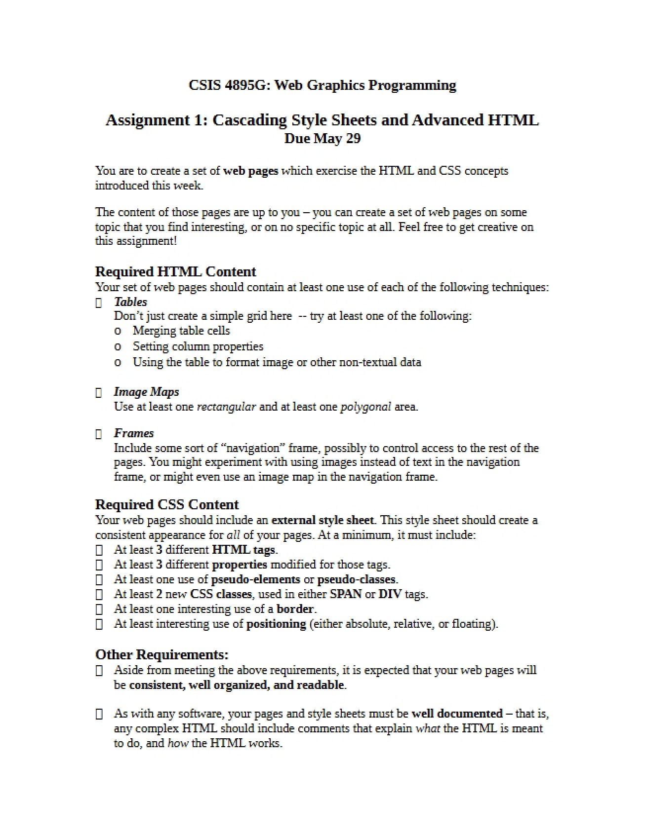 Advanced HTML and CSS (Assignment 1)