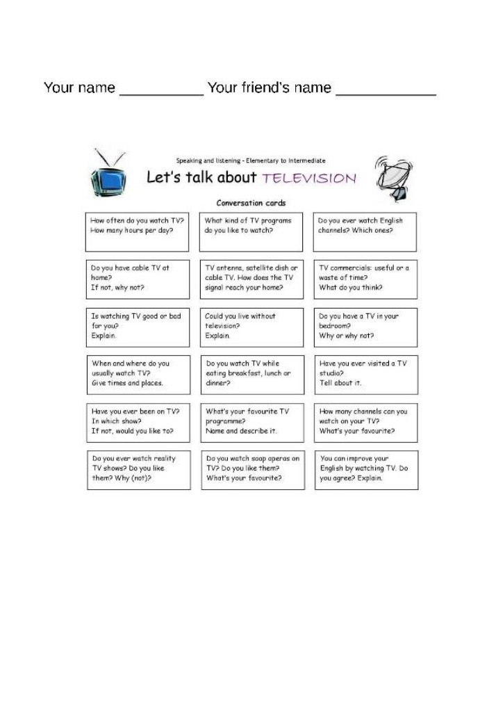 Let's Talk Television - Conversation Cards