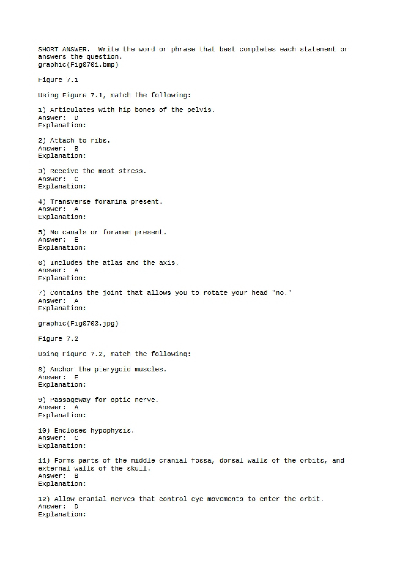 Human Anatomy Chapter Seven