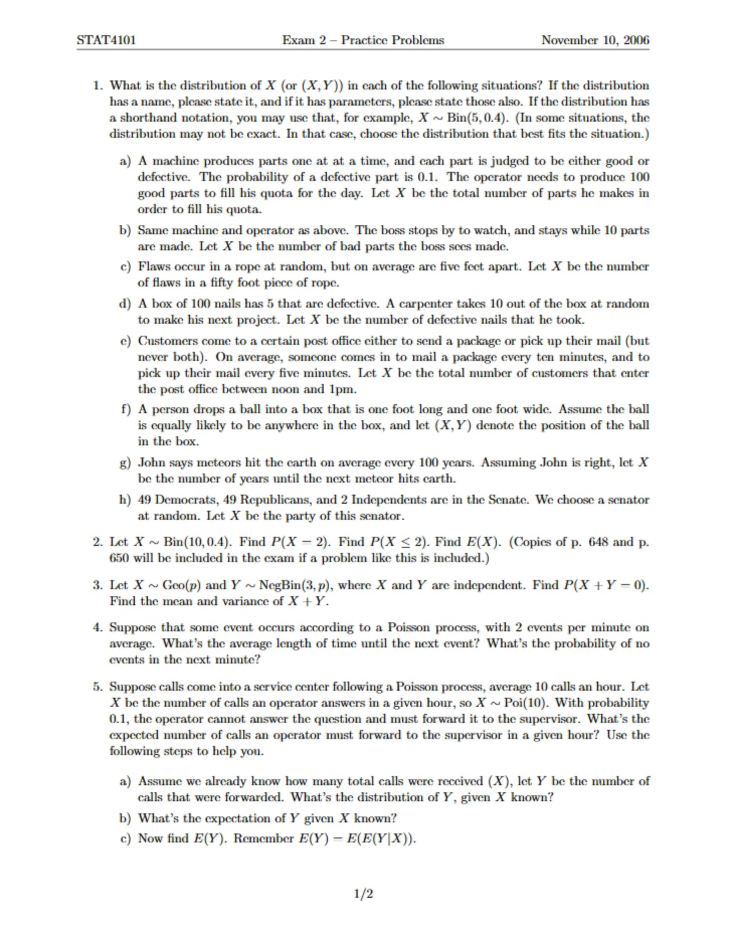 Problems for Practice