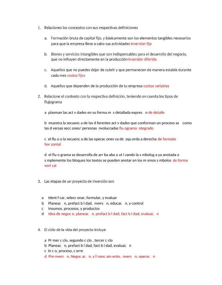 Inversión - Examen