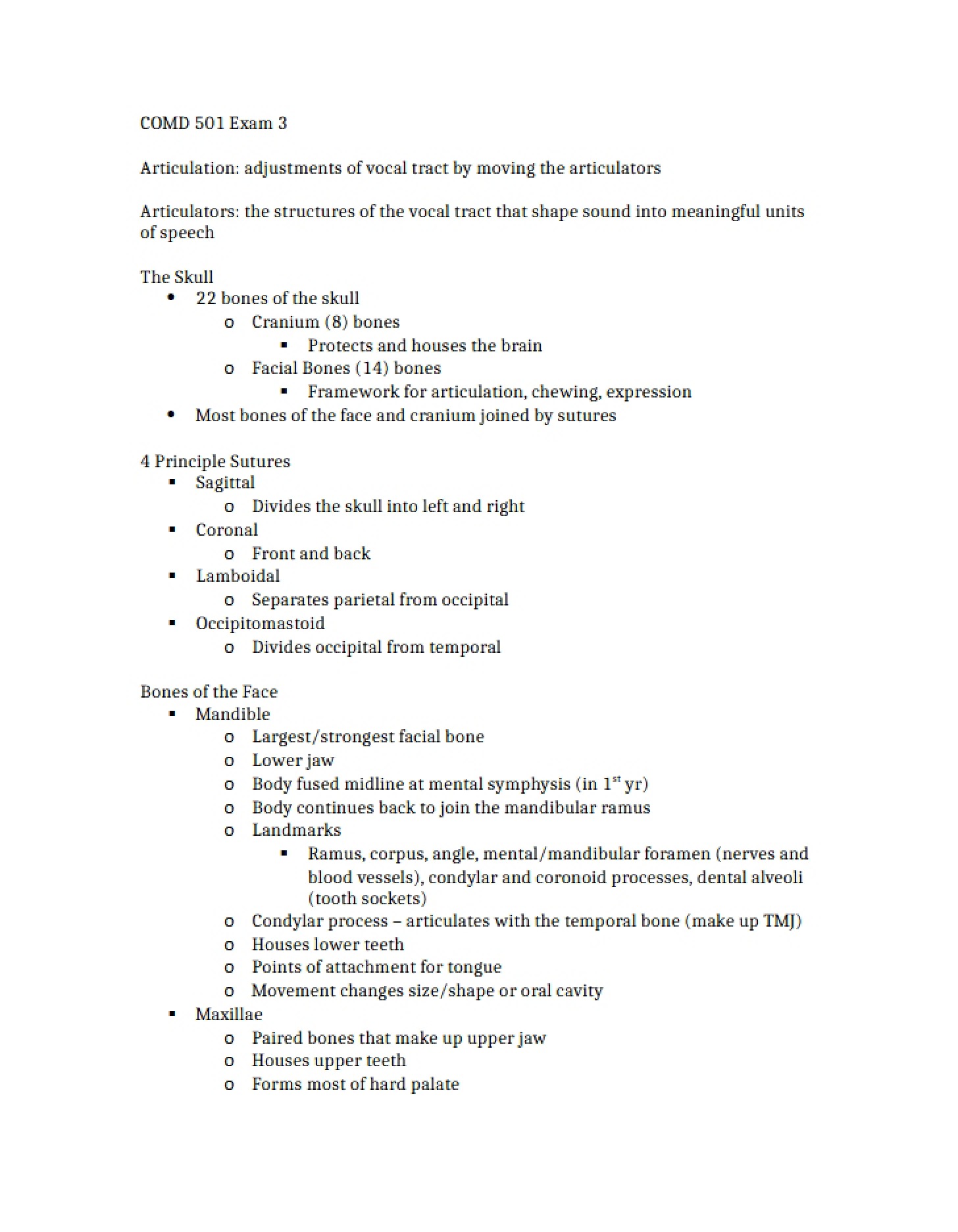Exam 3 for COMD 501