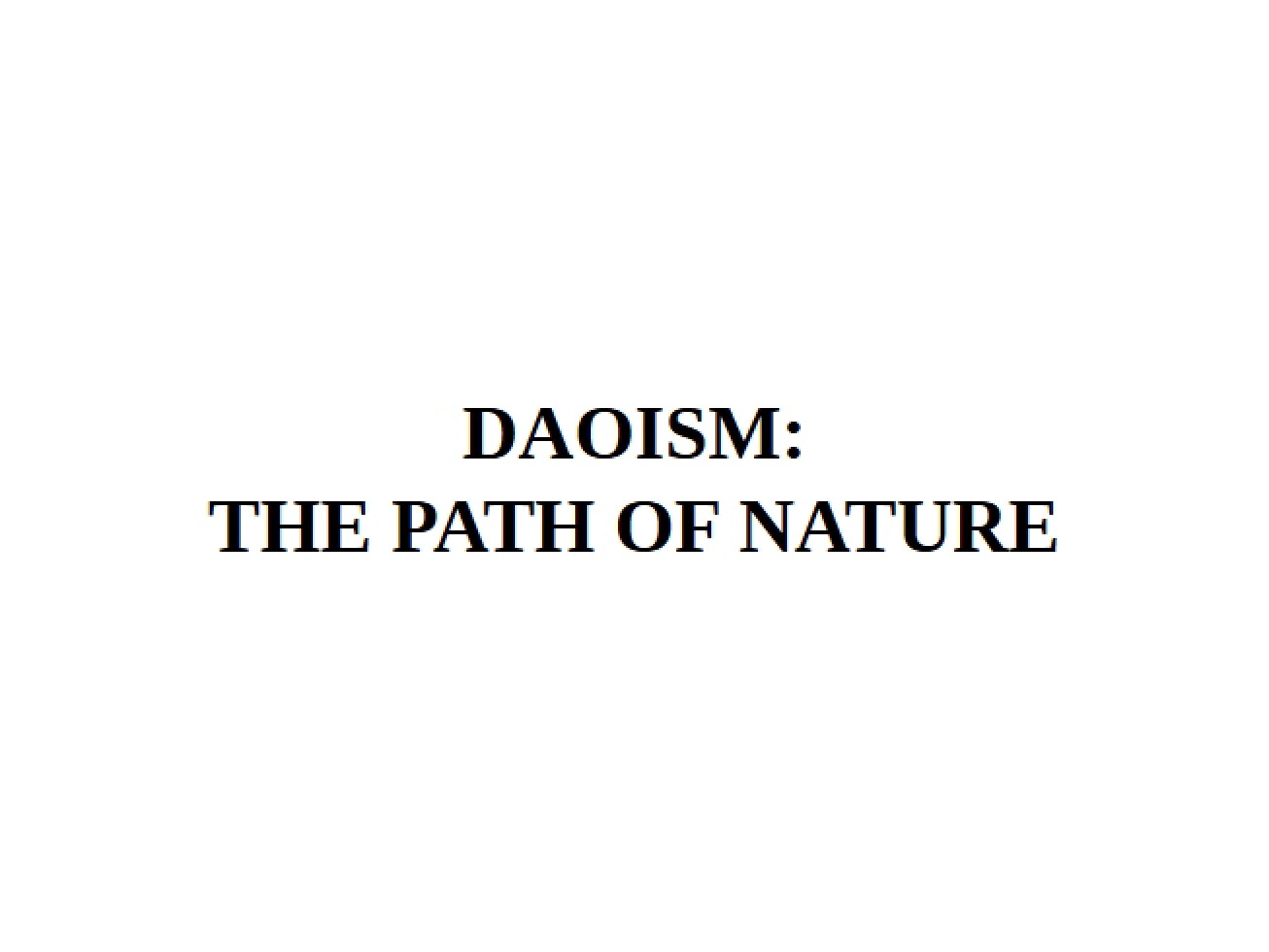 Daoist Tradition