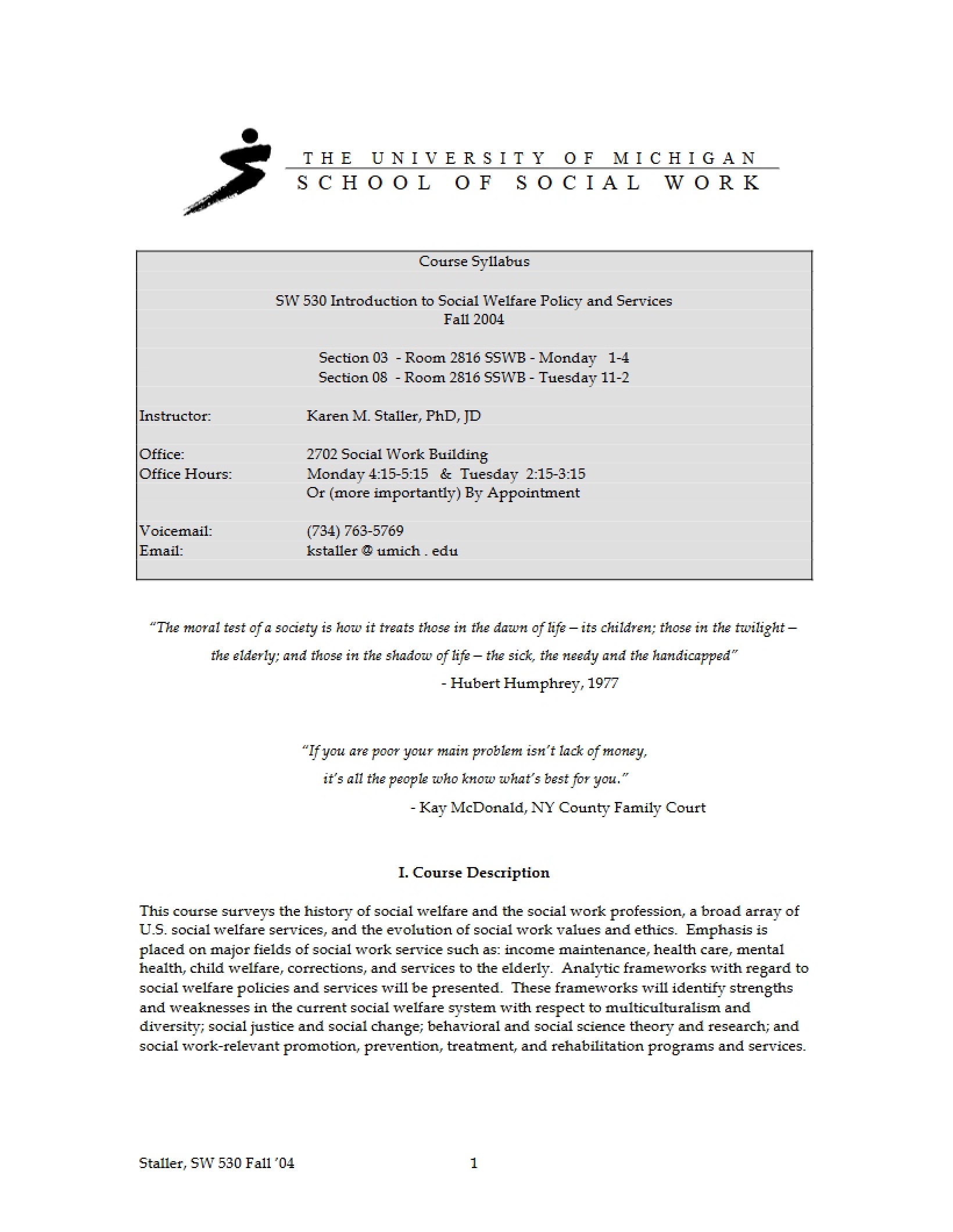 Services and Policy for Social Welfare
