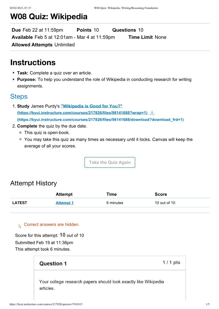 W08 Quiz on Wikipedia