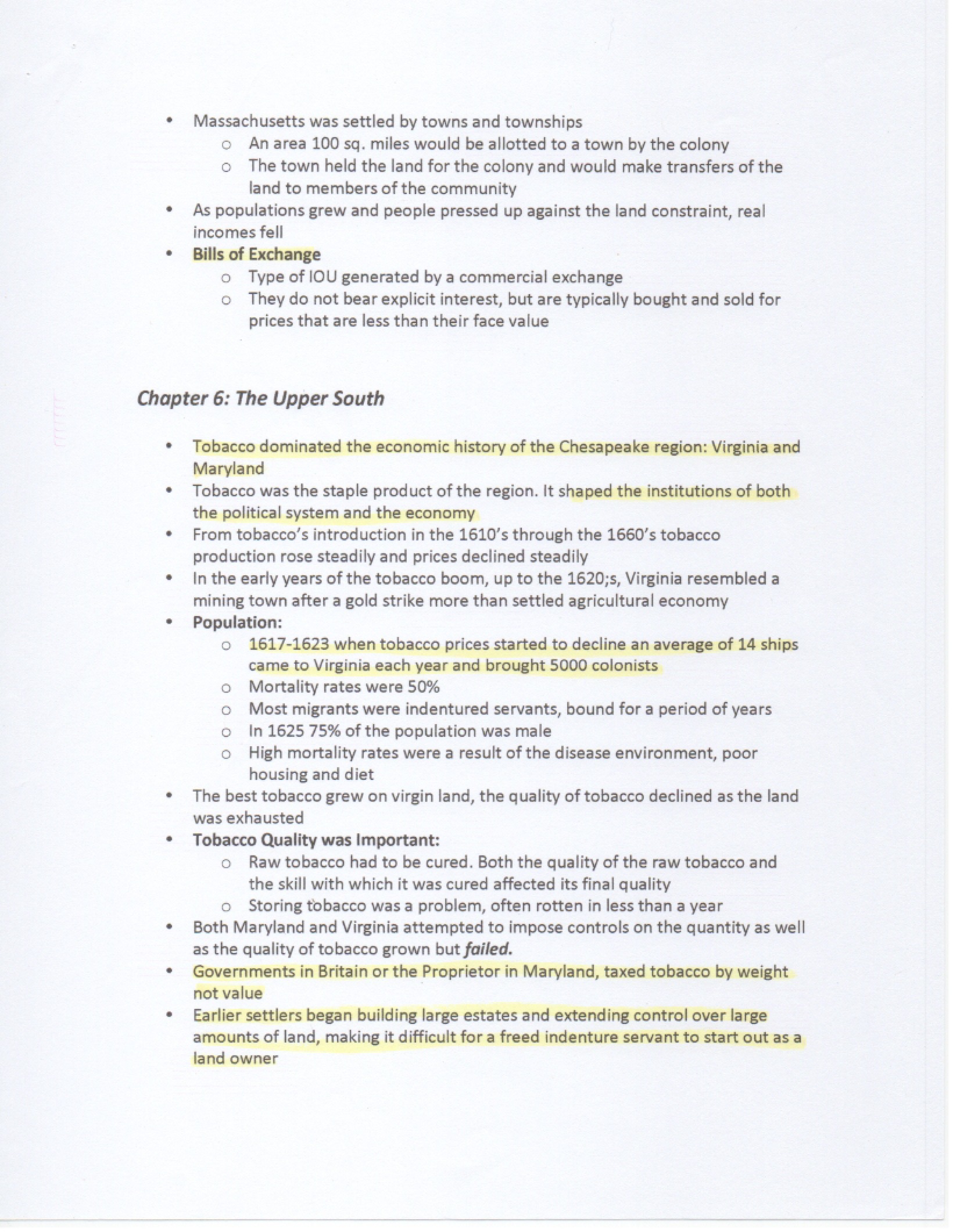 Economic History Notes