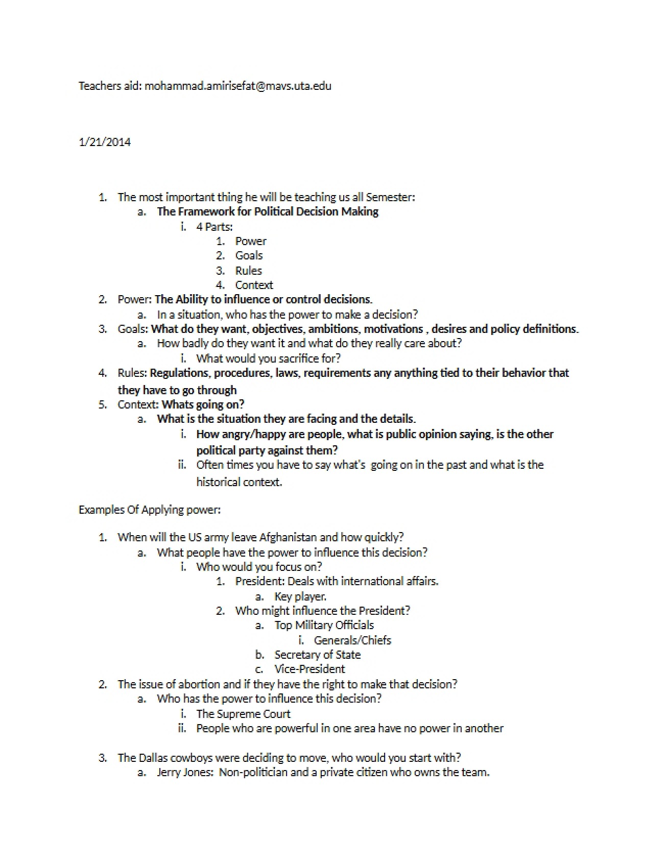 Lectures Two and Three