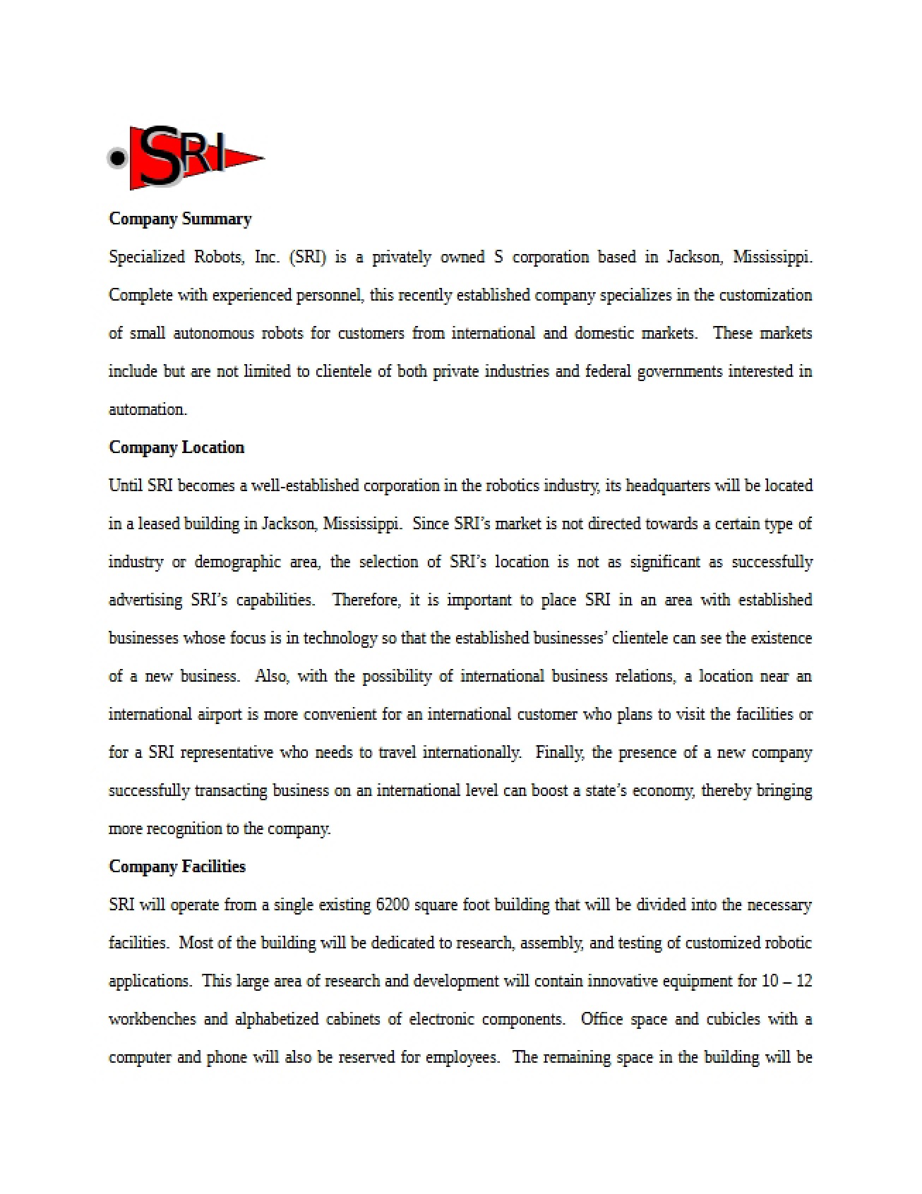 Business Plan Version 2