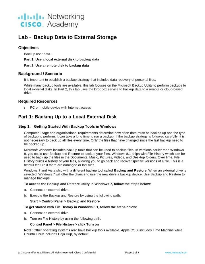 Lab - Data Backup to External Storage