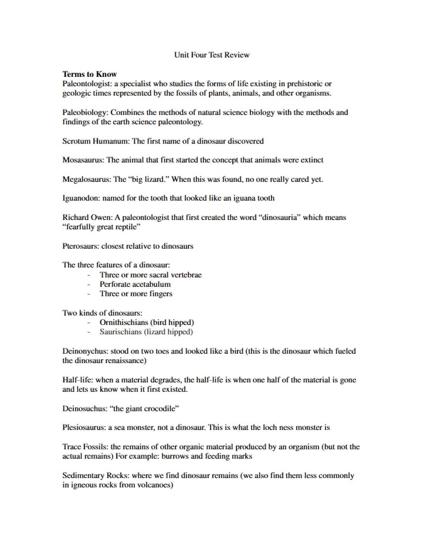 Assessment Summary for Unit 4