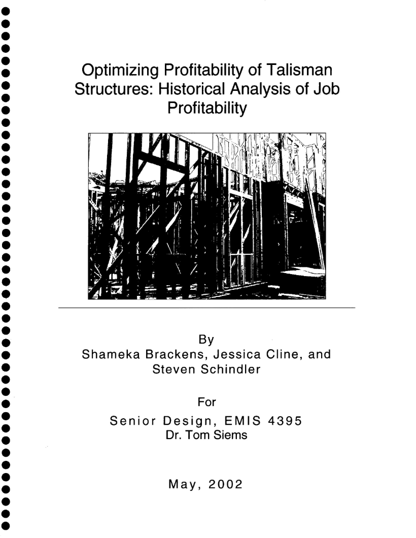 Talisman Structures Profitability Optimization