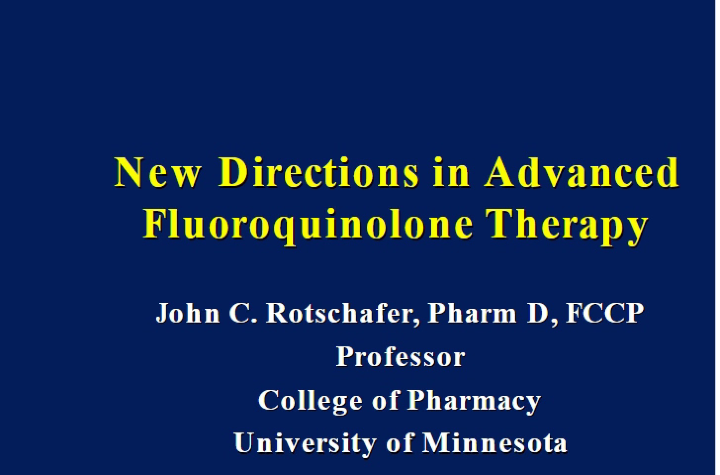 Fluoroquinolone Therapy Advanced