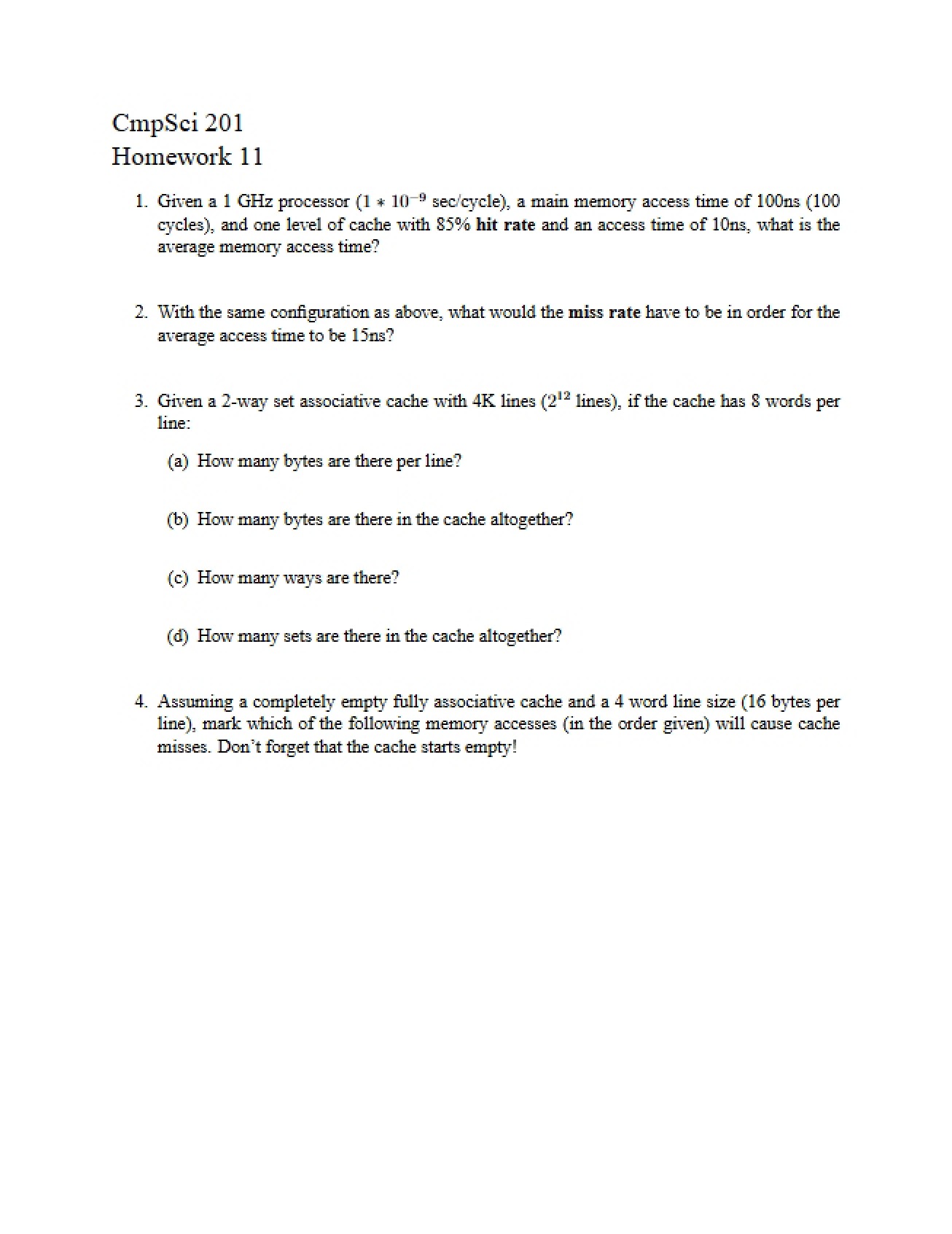 Computer Architecture Homework