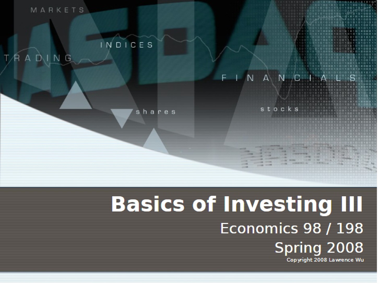 Investing Basics III