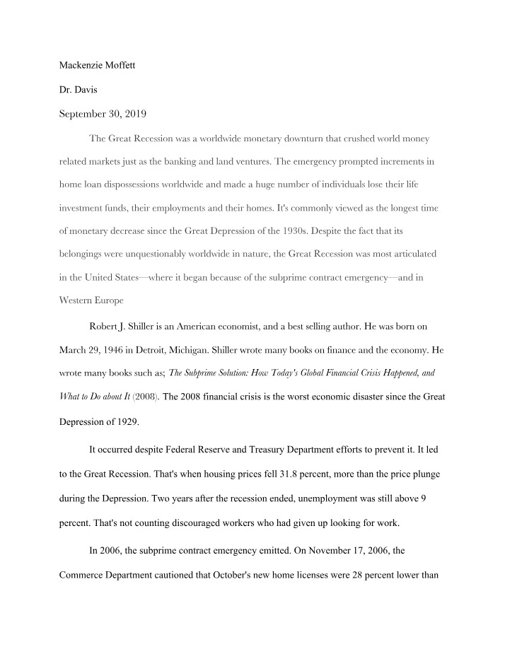 Why Did It Happen Paper #2