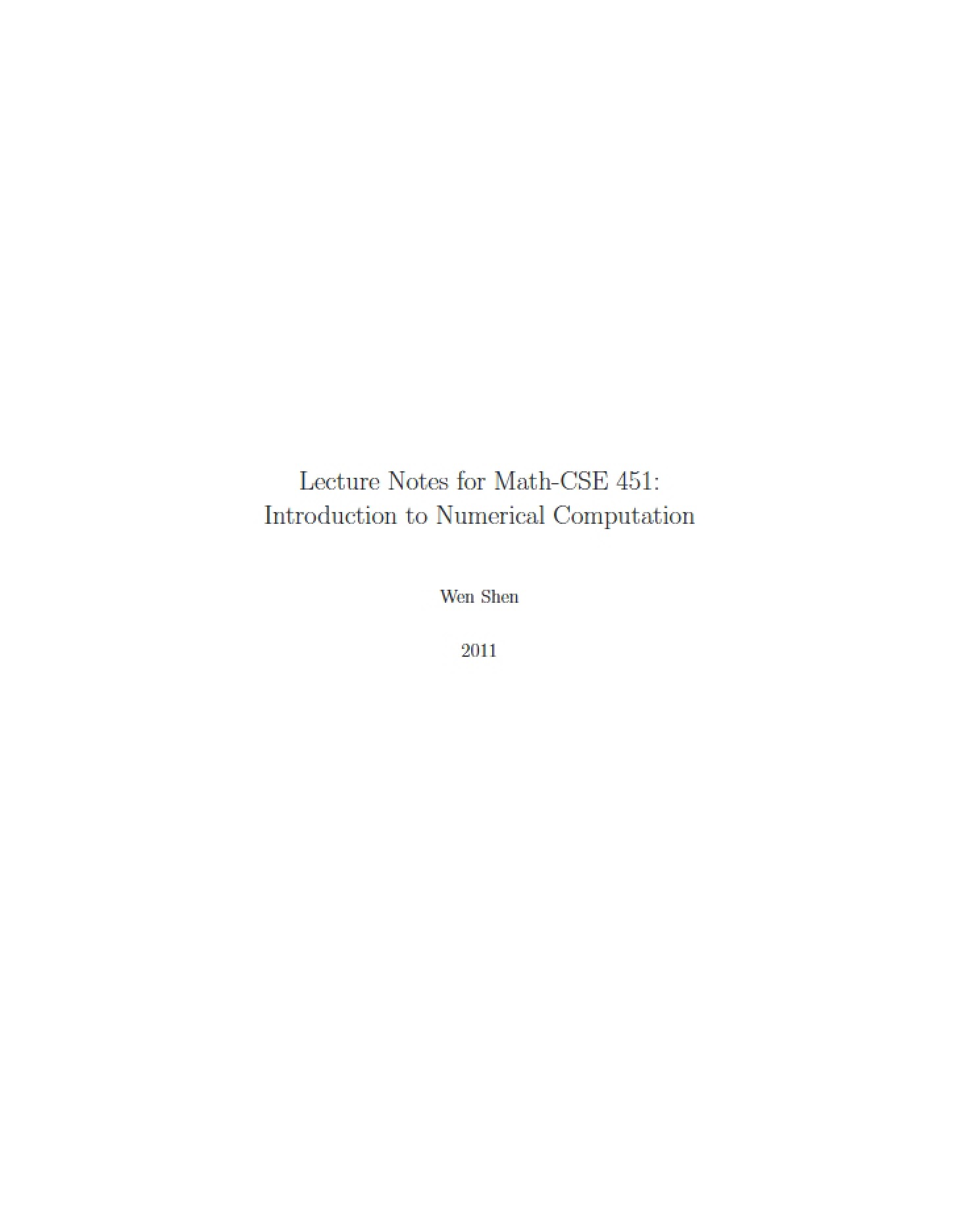 Numerical Computing