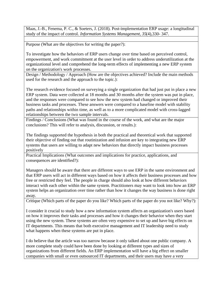 Long-Term Impact of ERP Systems on Organizations
