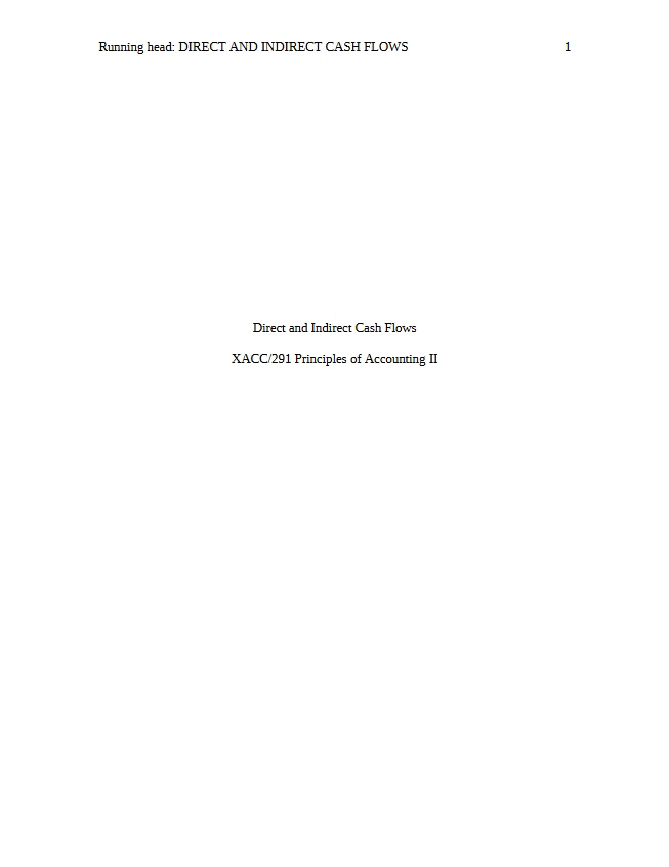 Direct and Indirect Cash Flow Methods