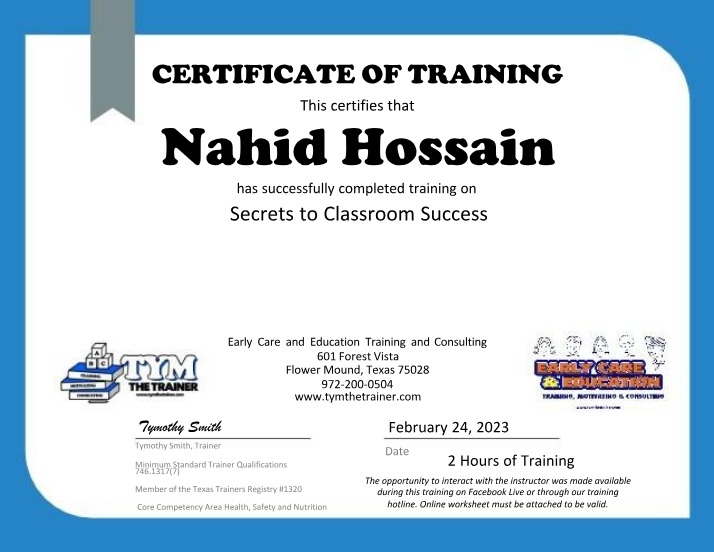 Secrets to Classroom Success - Worksheet and Certificate
