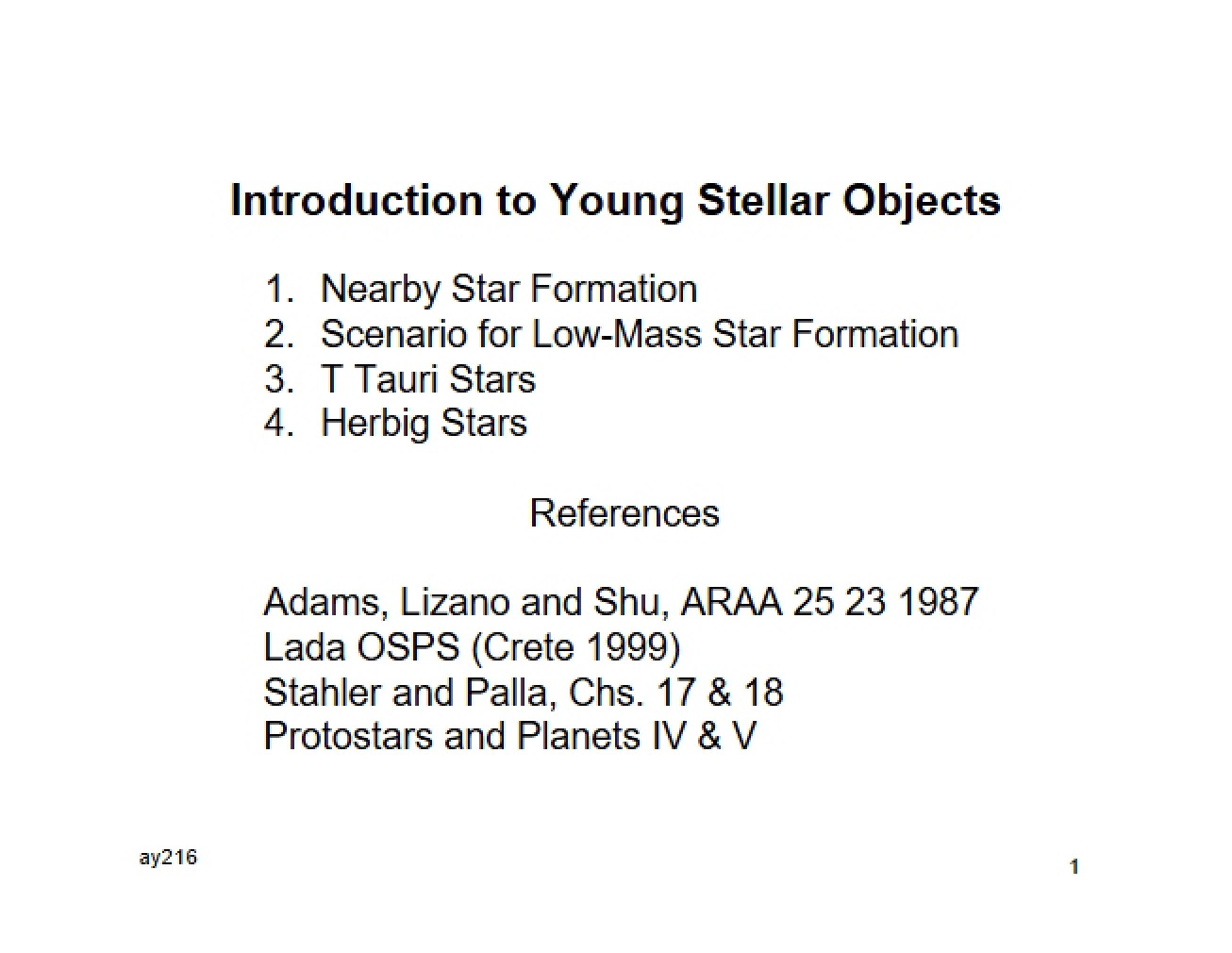 Intro to ISM Lecture 1