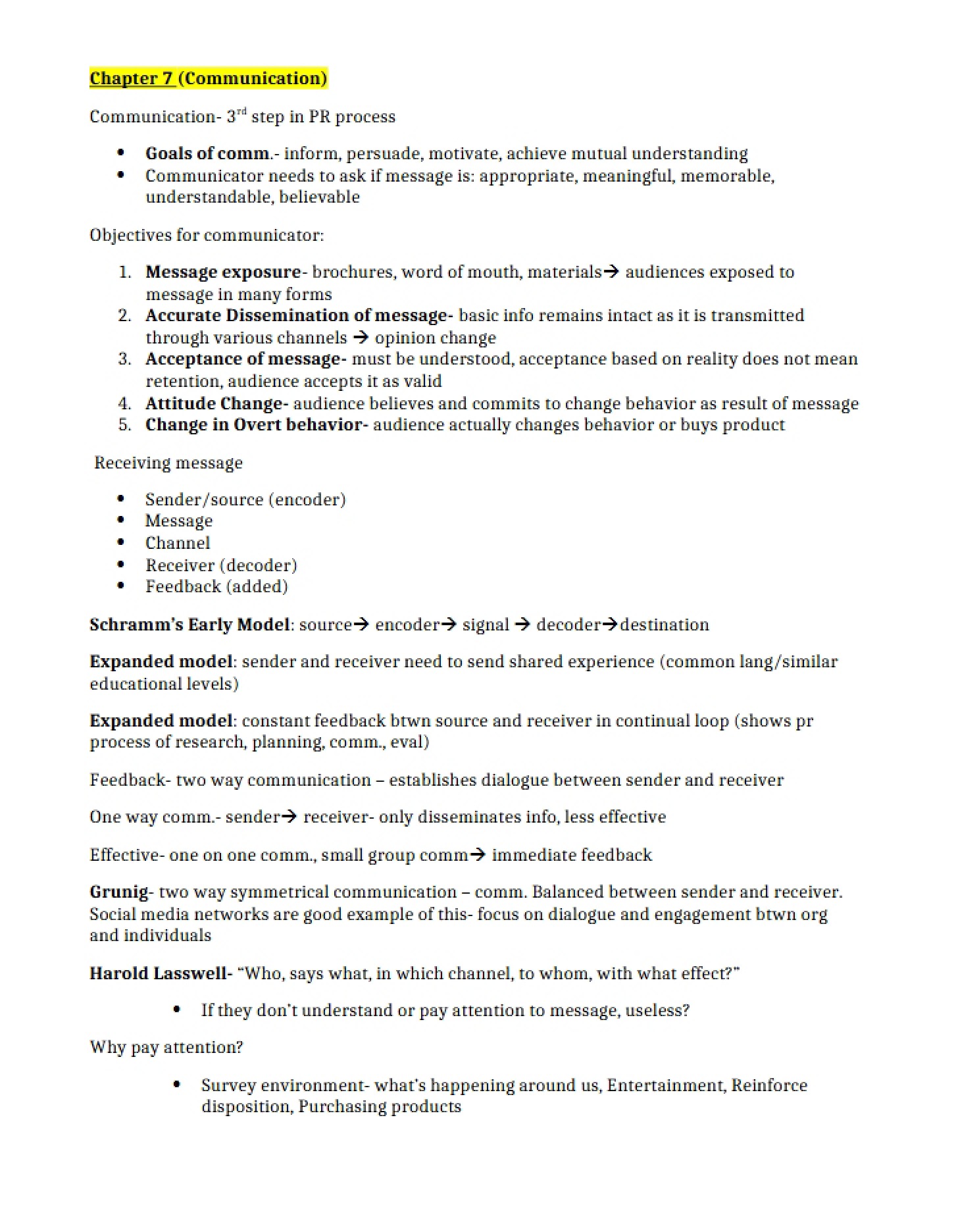 Communication Chapter 7