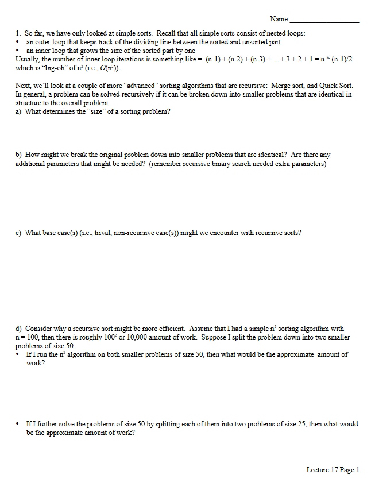 Notes on Computing Class