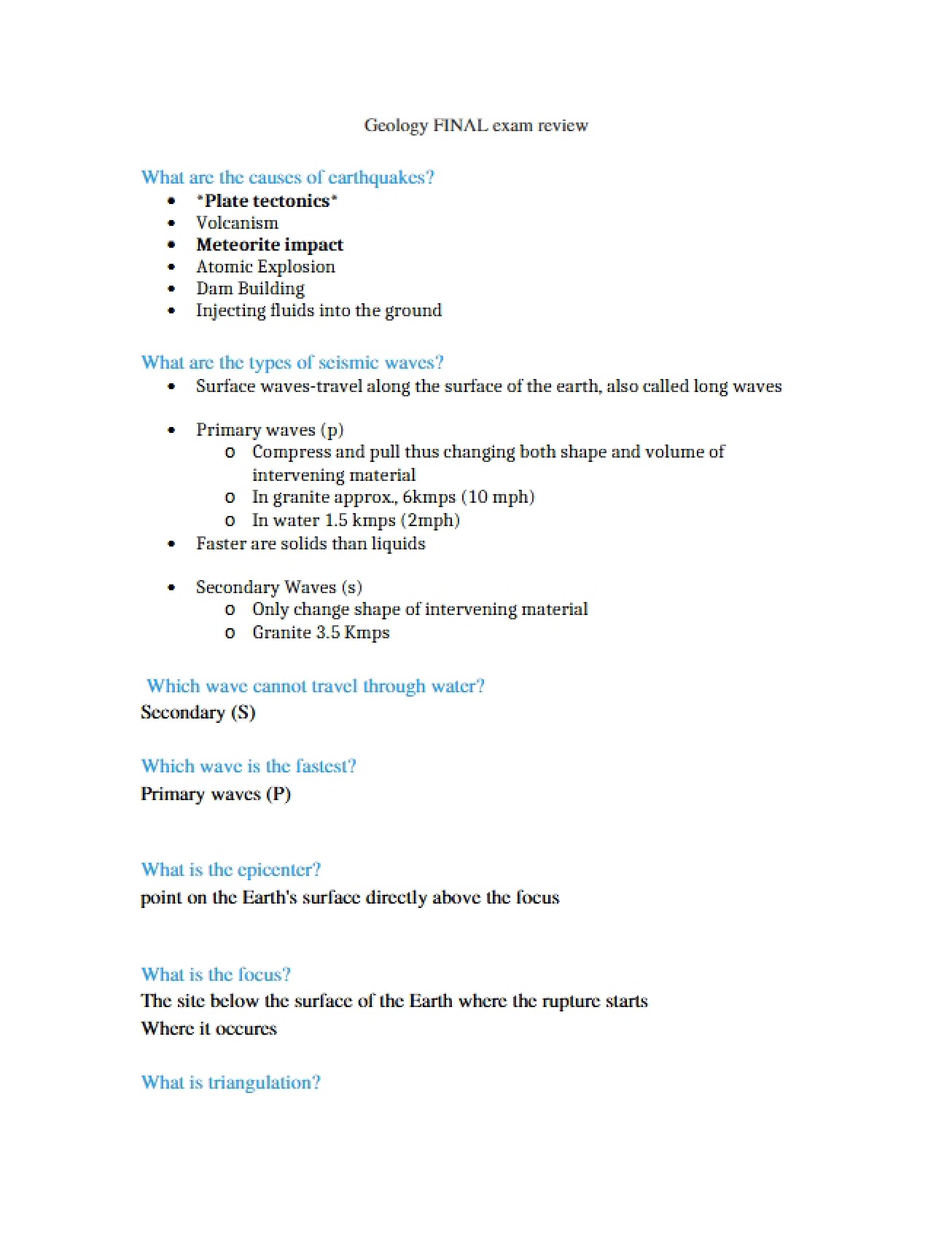 Review for Final Exam