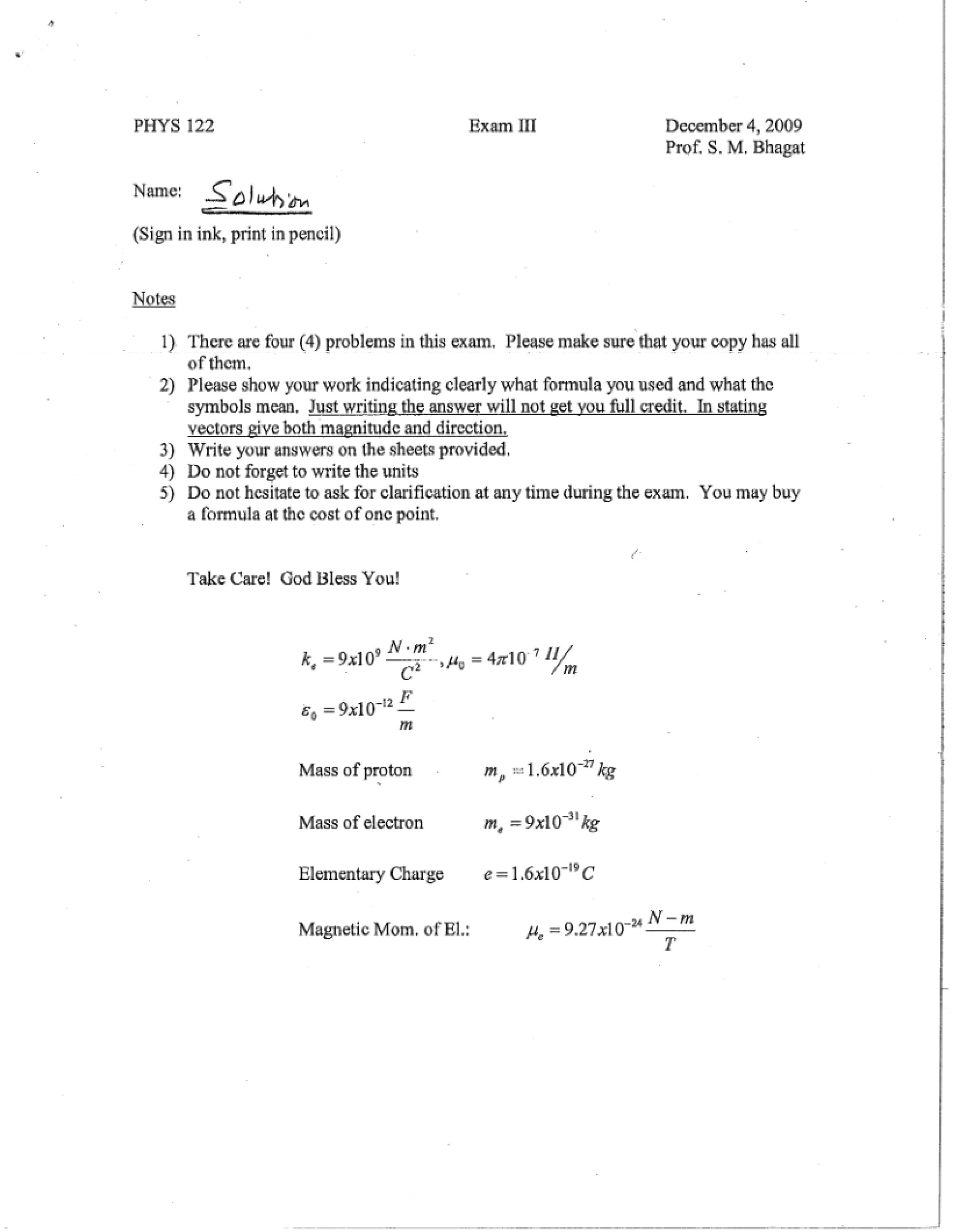 Test III