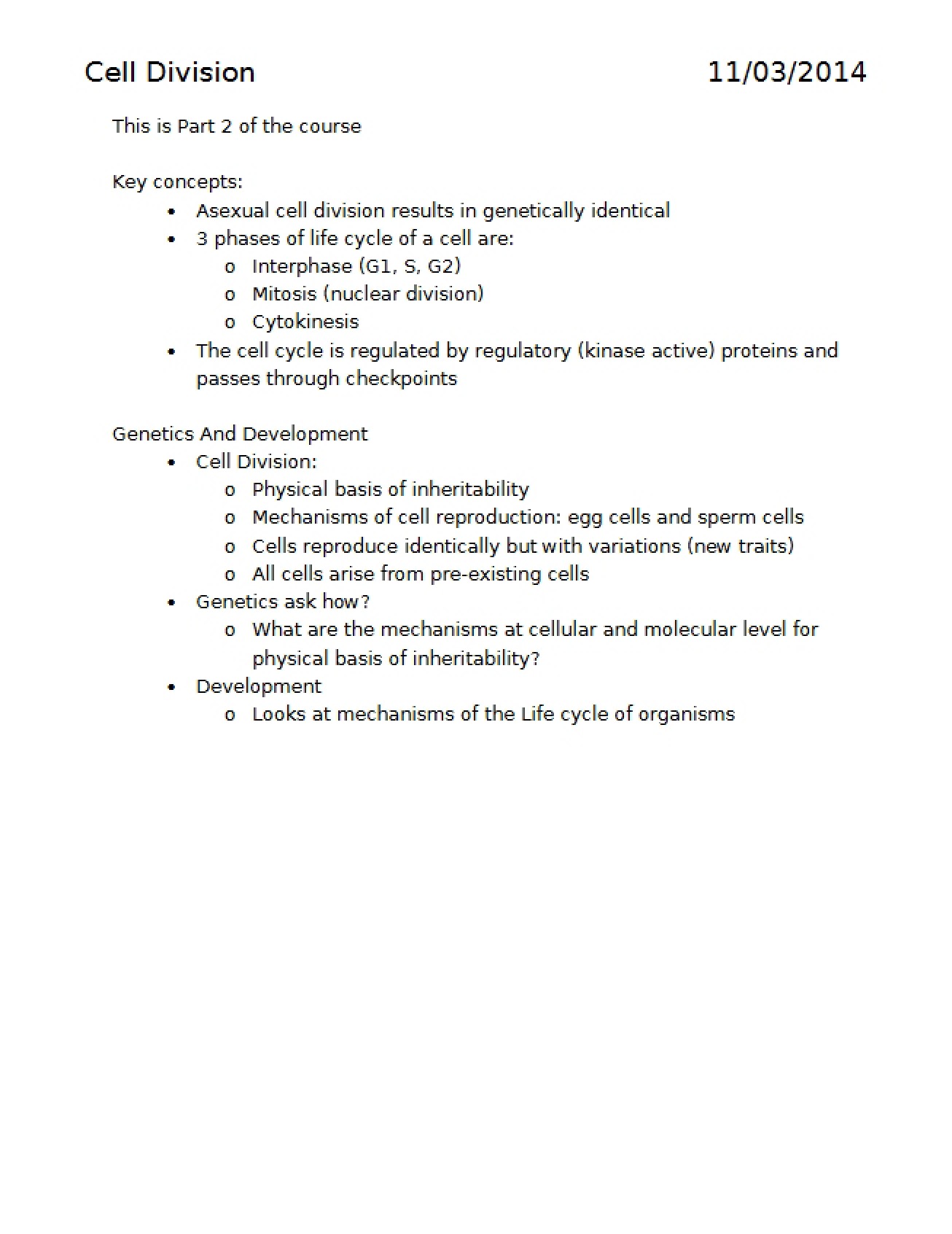 Division of Cells