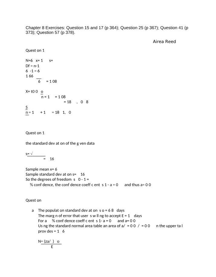 Solutions for Chapter 8 Exercises