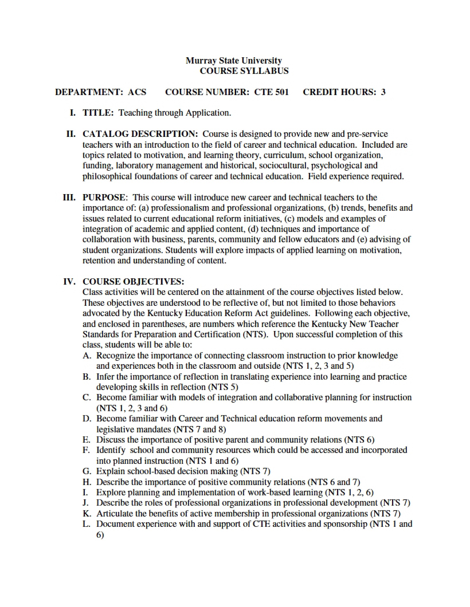 Syllabus - Structures and Foundations of CTE