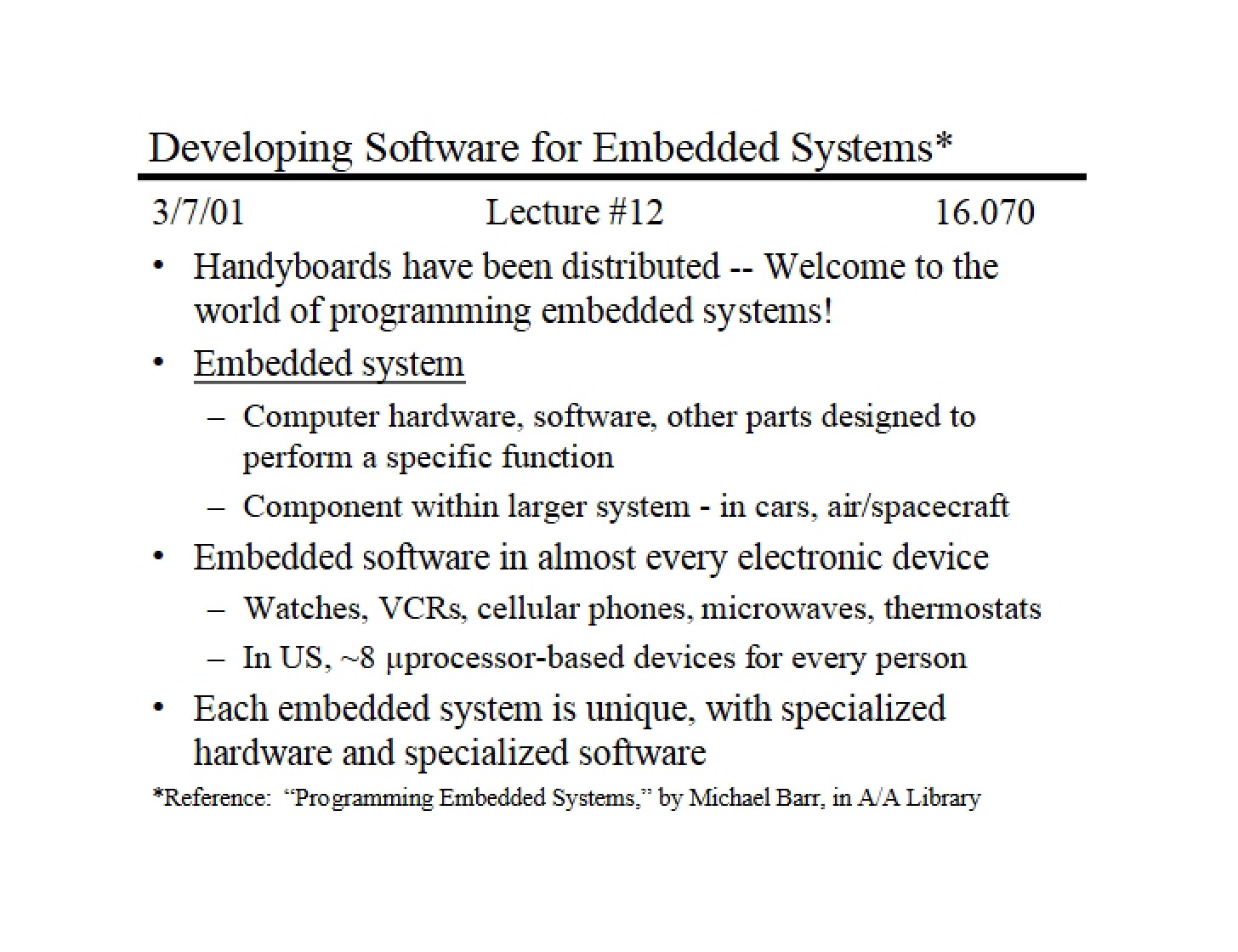 Embedded Systems Software Development