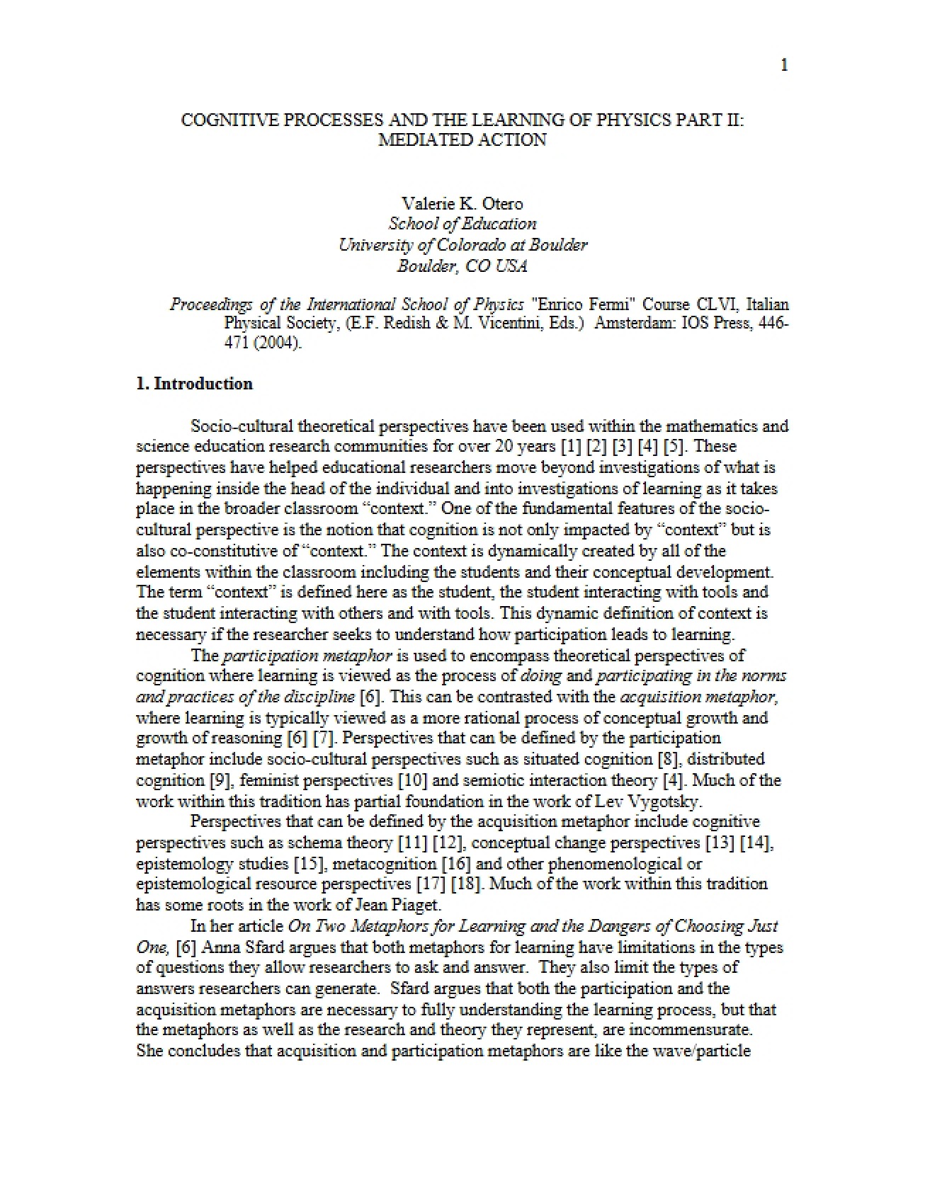 Cognitive Processes and the Learning of Physics - 24 Pages