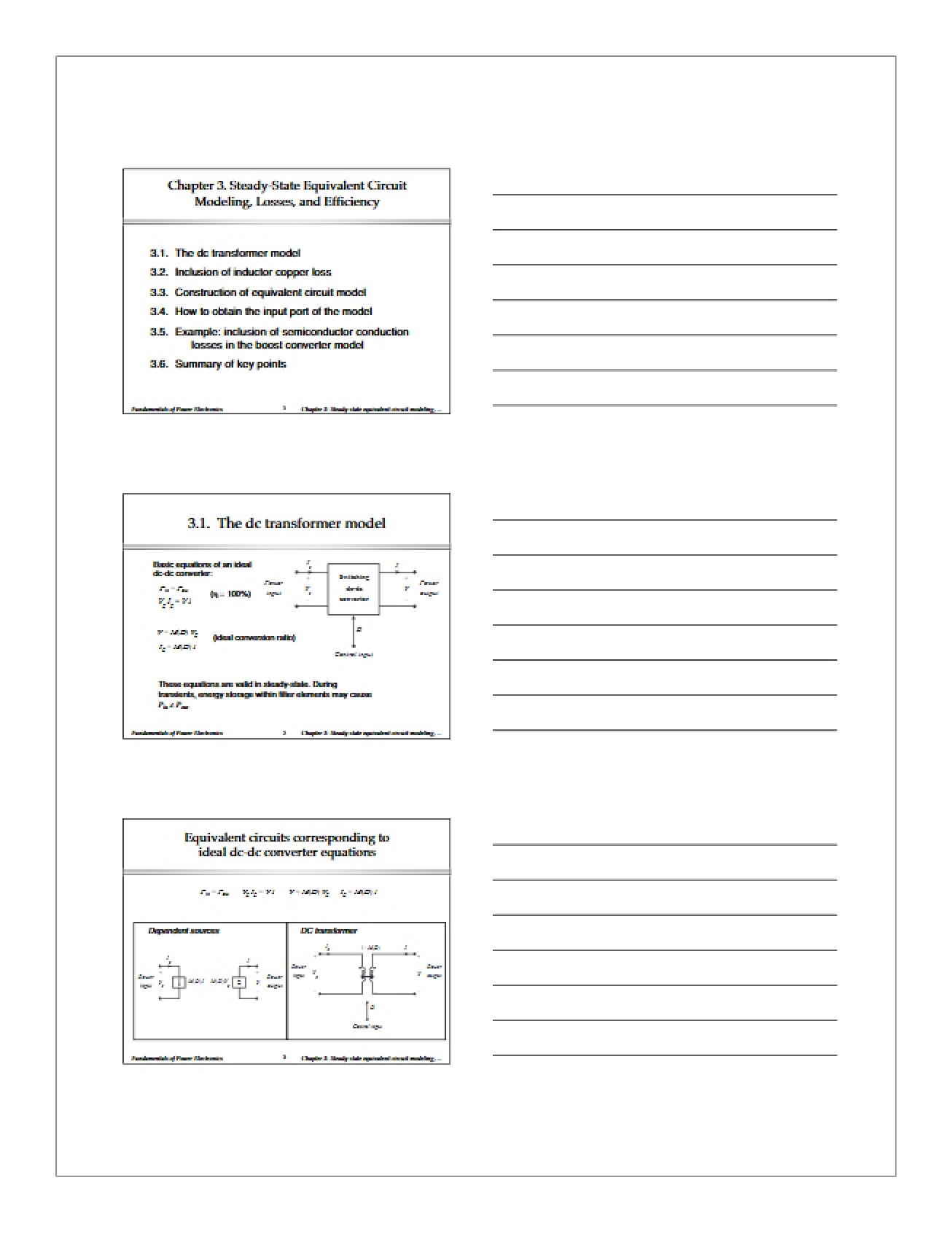Modeling, Losses, and Efficiency with Steady-State Equivalent Circuits