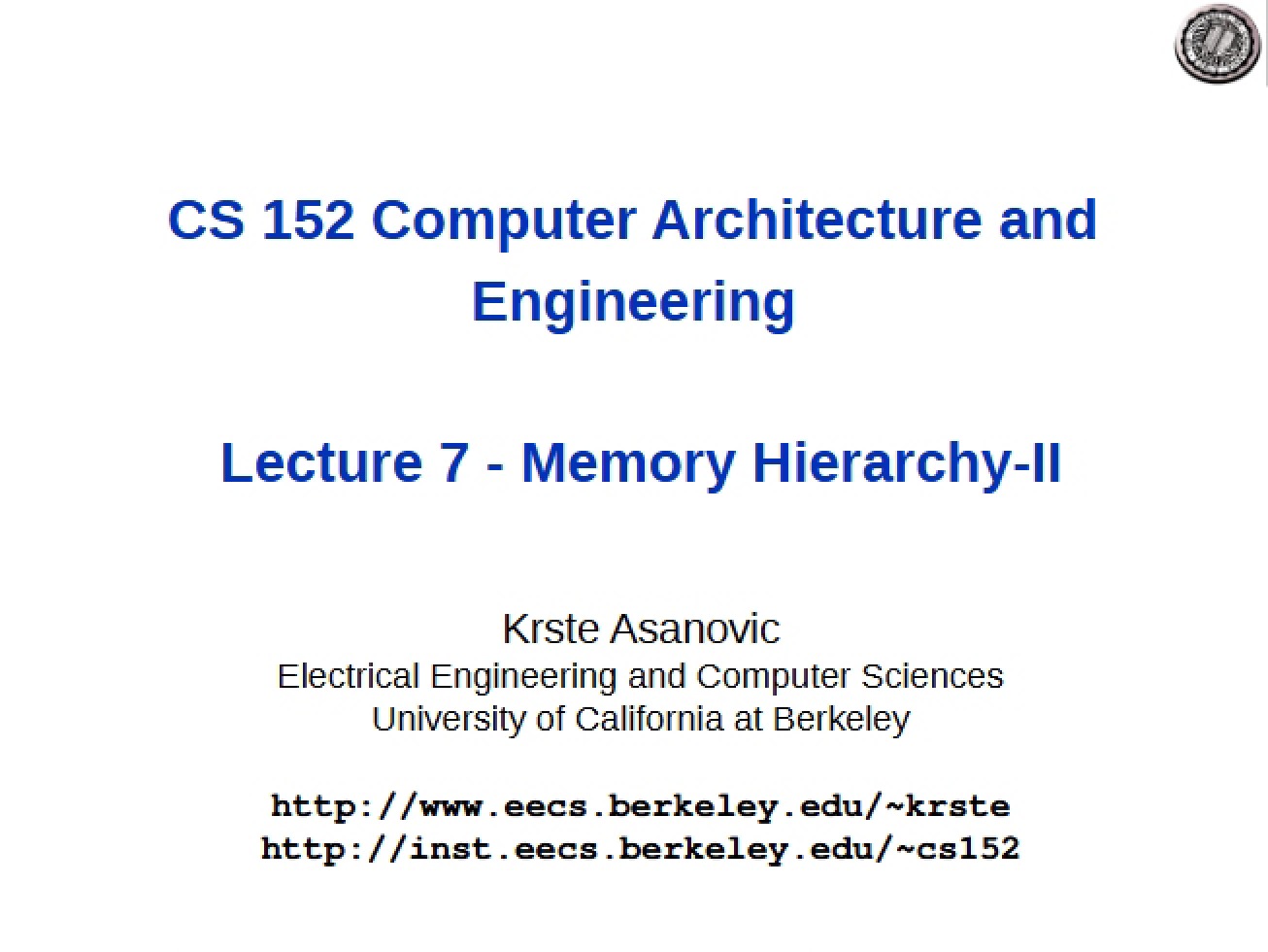 Hierarchy of Memory Part II