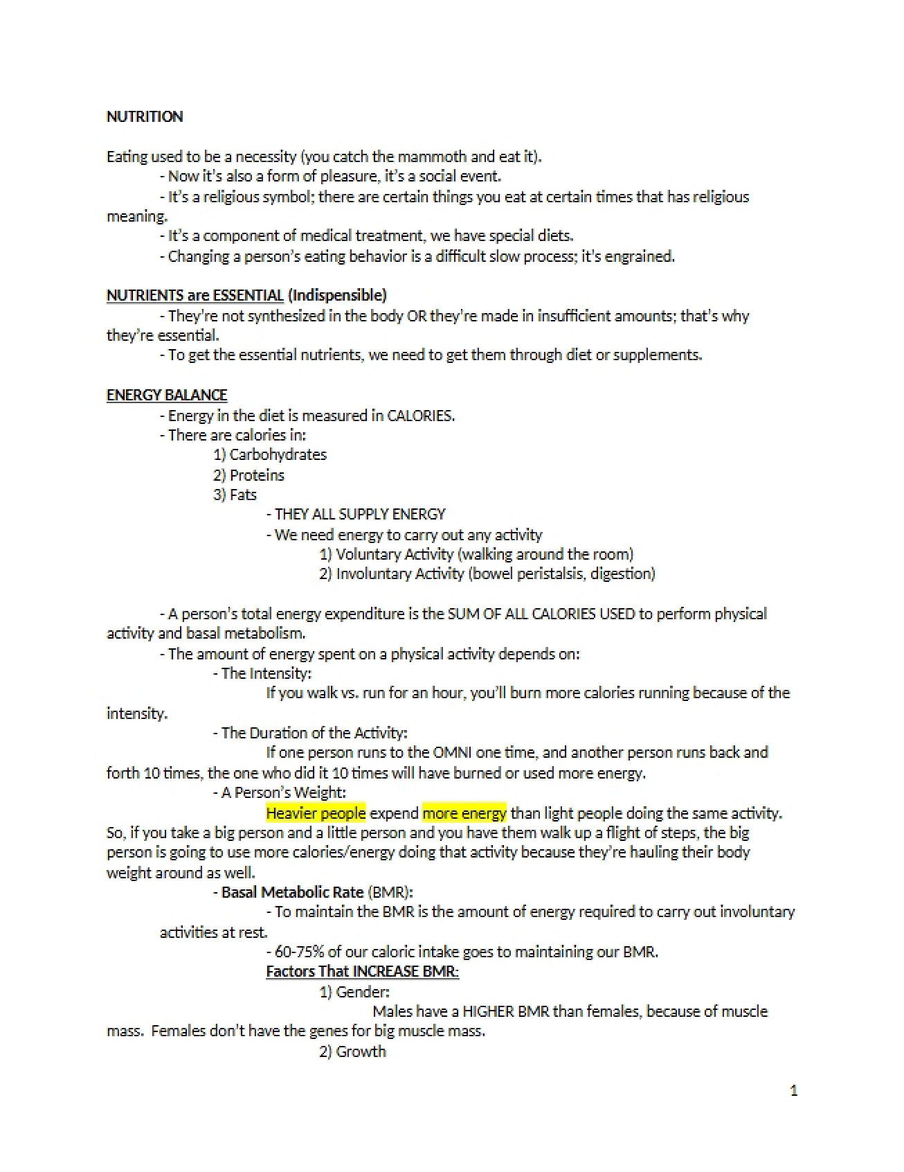 Nutritional Science Review