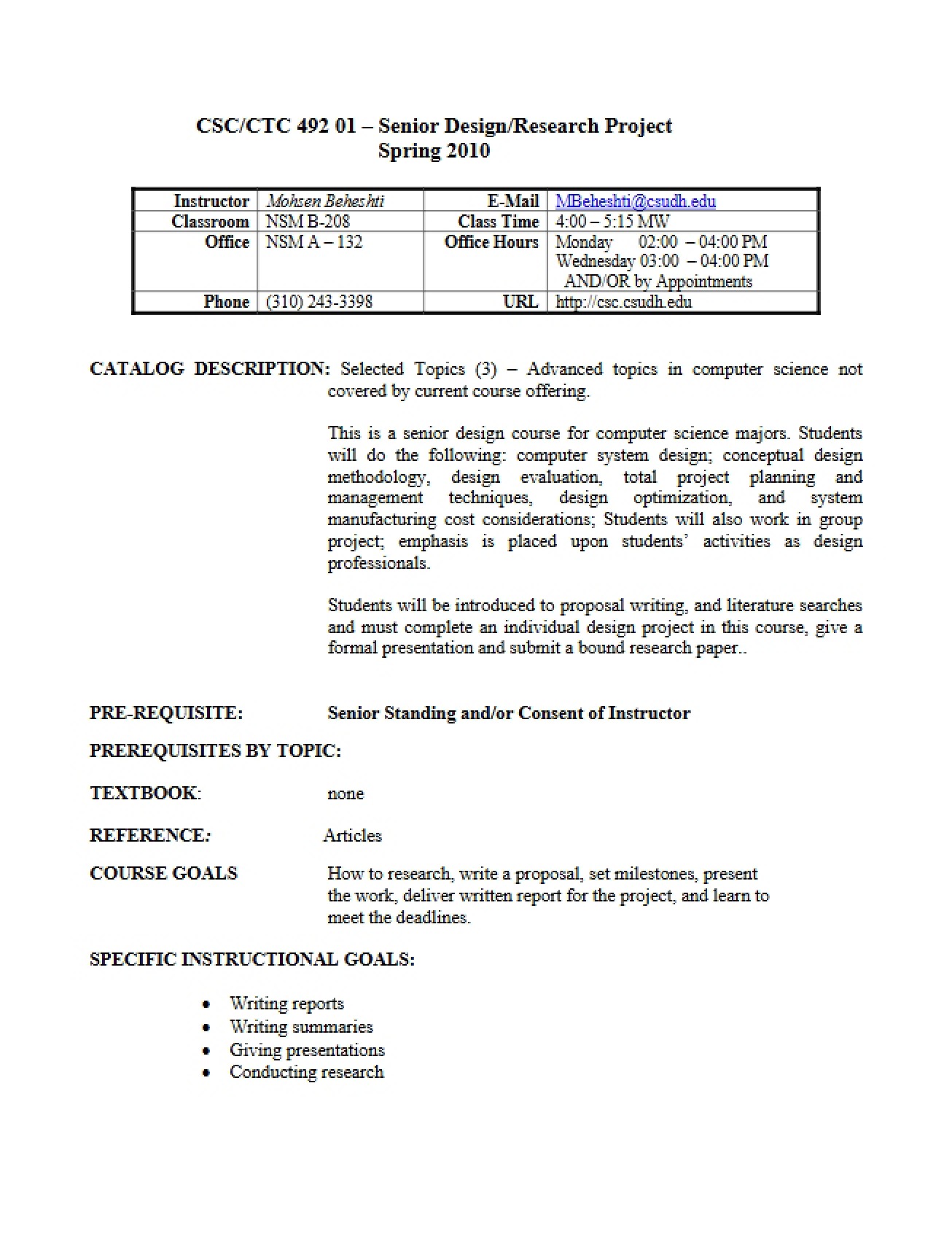 Research Design Project Senior