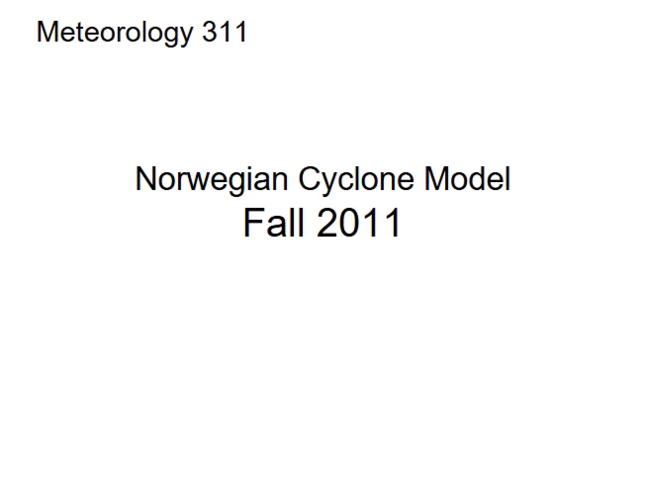Explanation of the Norwegian Cyclone Model