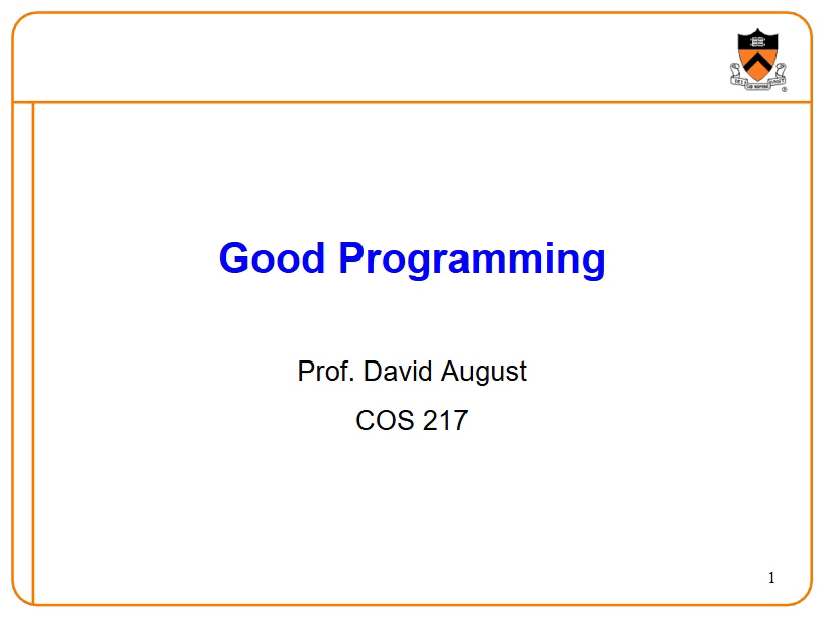 Programming Best Practices