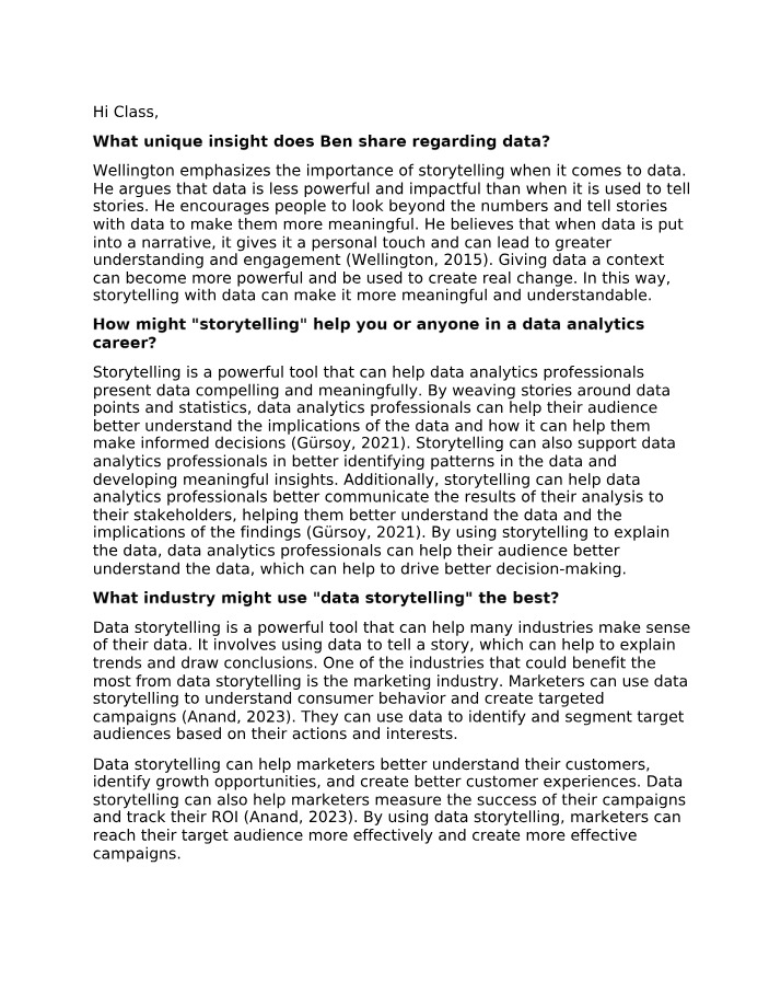 Data Storytelling - Unlocking Meaningful Insights