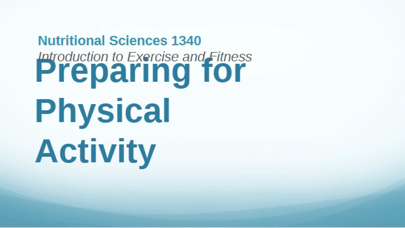 Lecture 2 Physical Activity Preparation - 26 Pages
