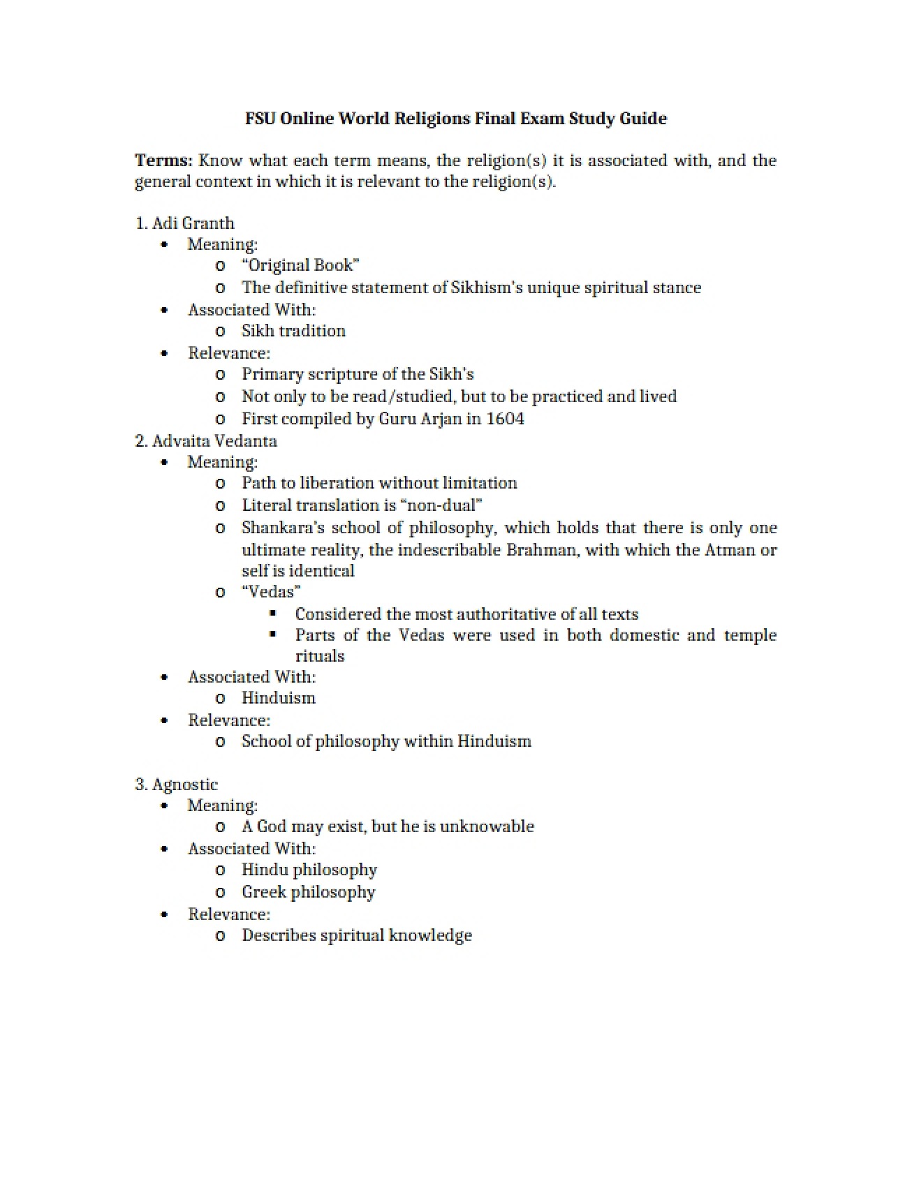 Global Religions Overview