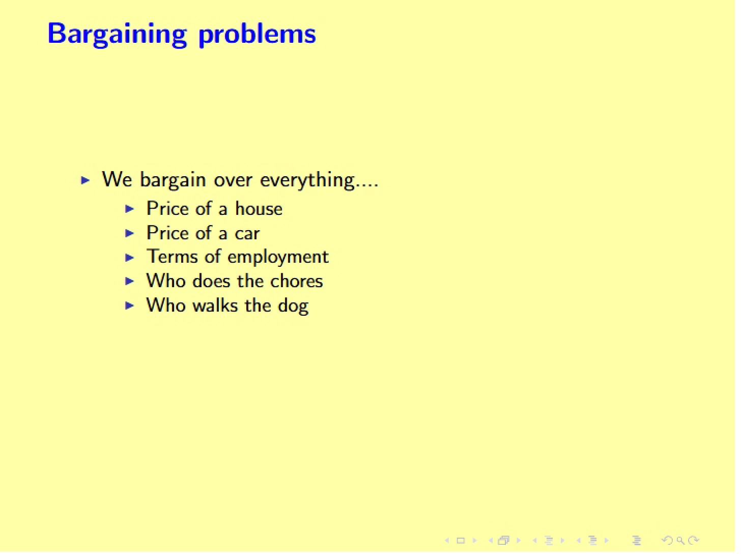 Problems in Bargaining (18)