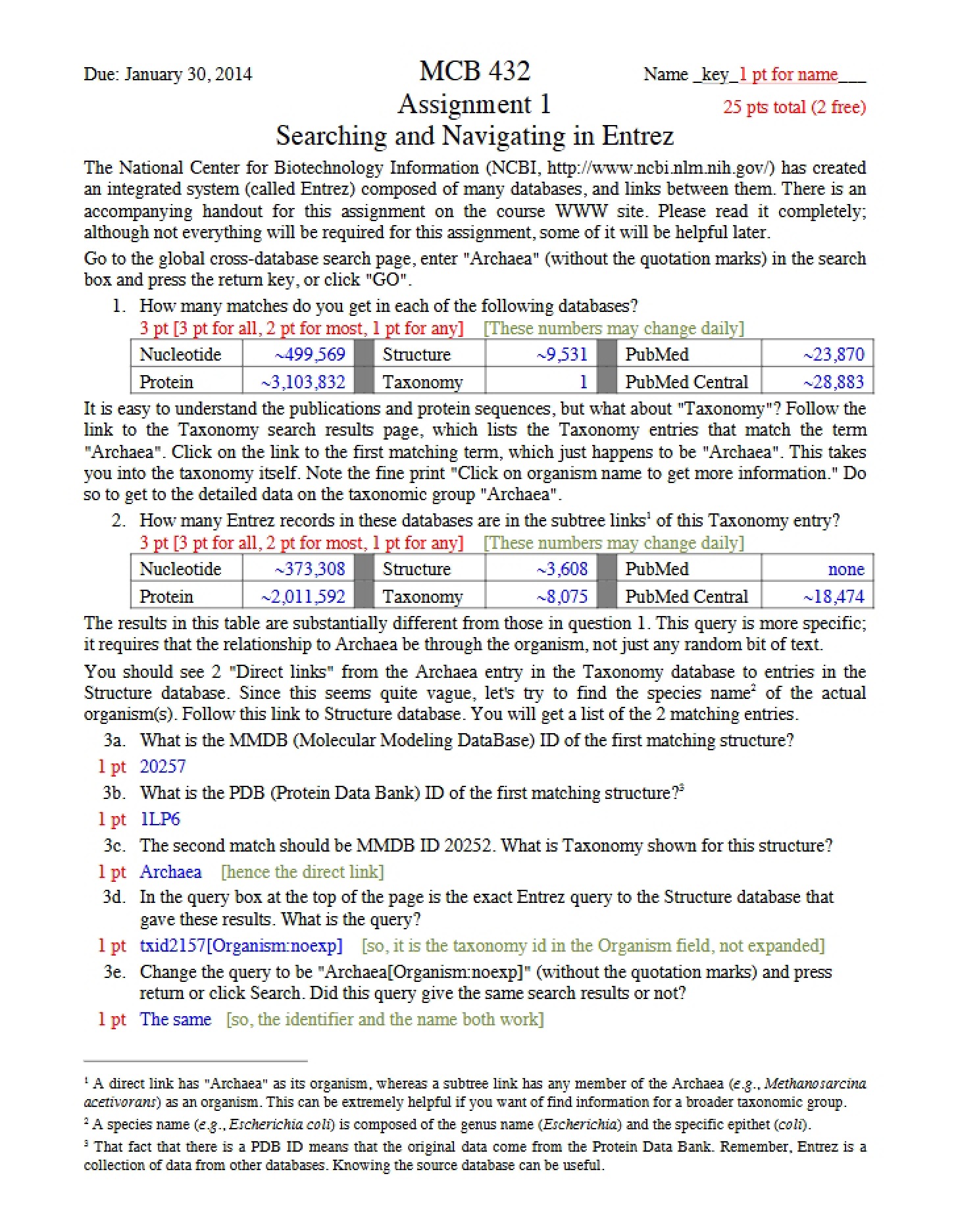 Key for Assignment 01