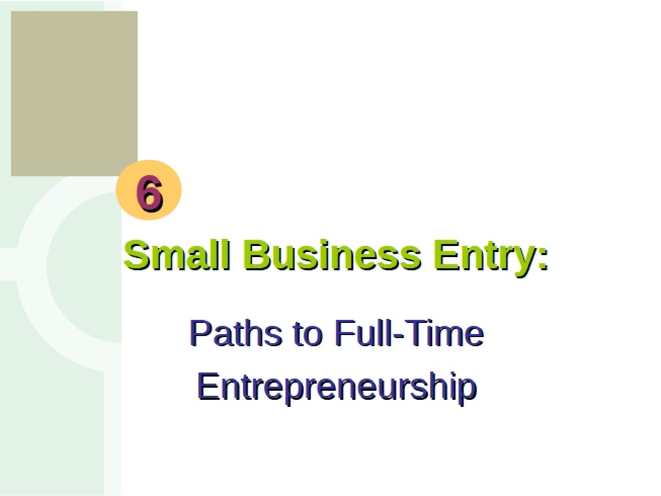 Small Business Entry Chapter 6
