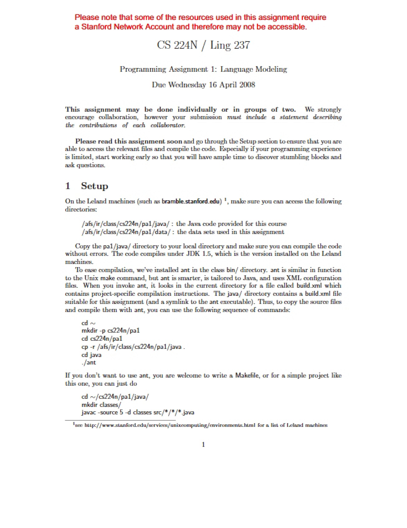 Language Modeling - CS 224