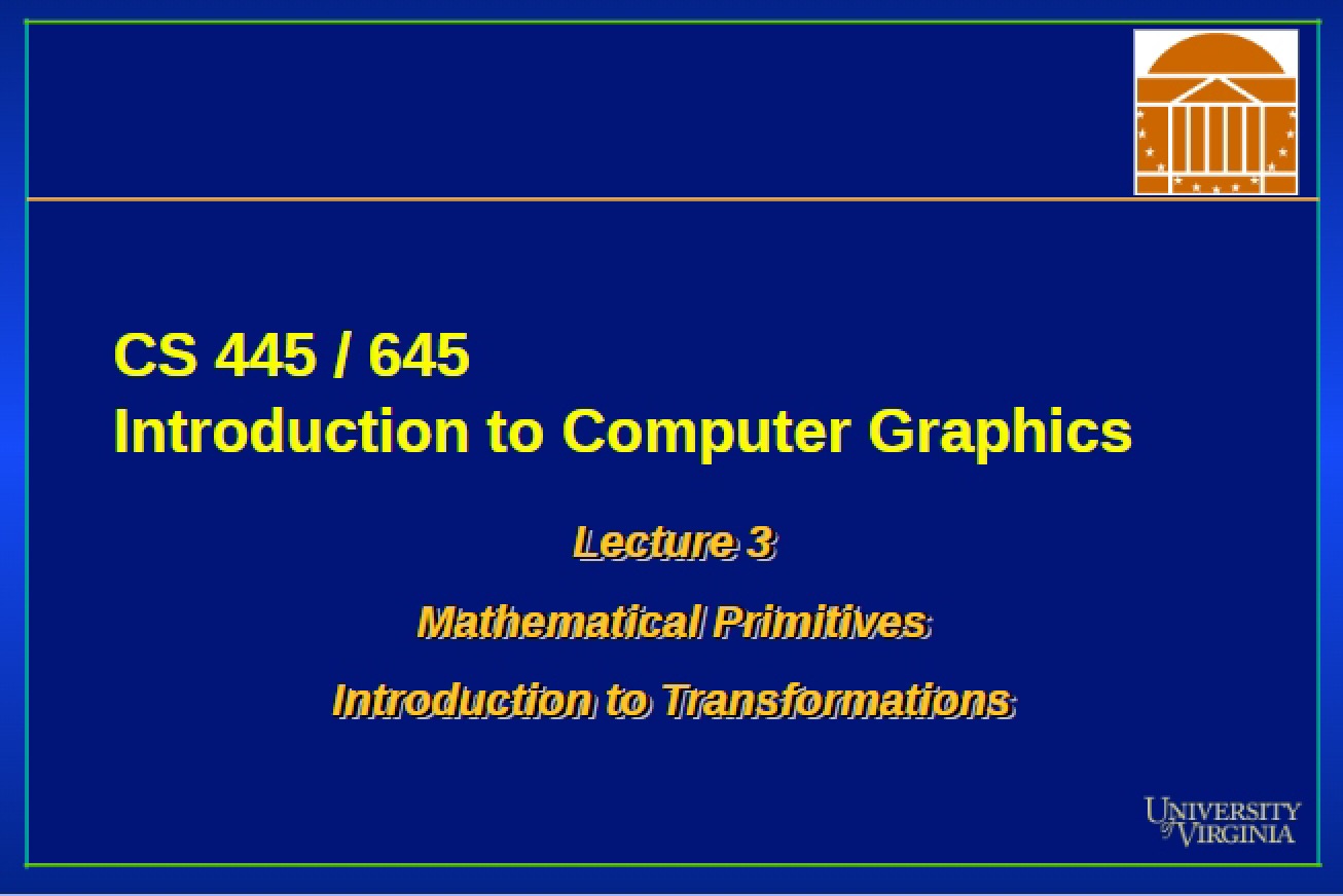 Introduction to Transformations Math Primitives