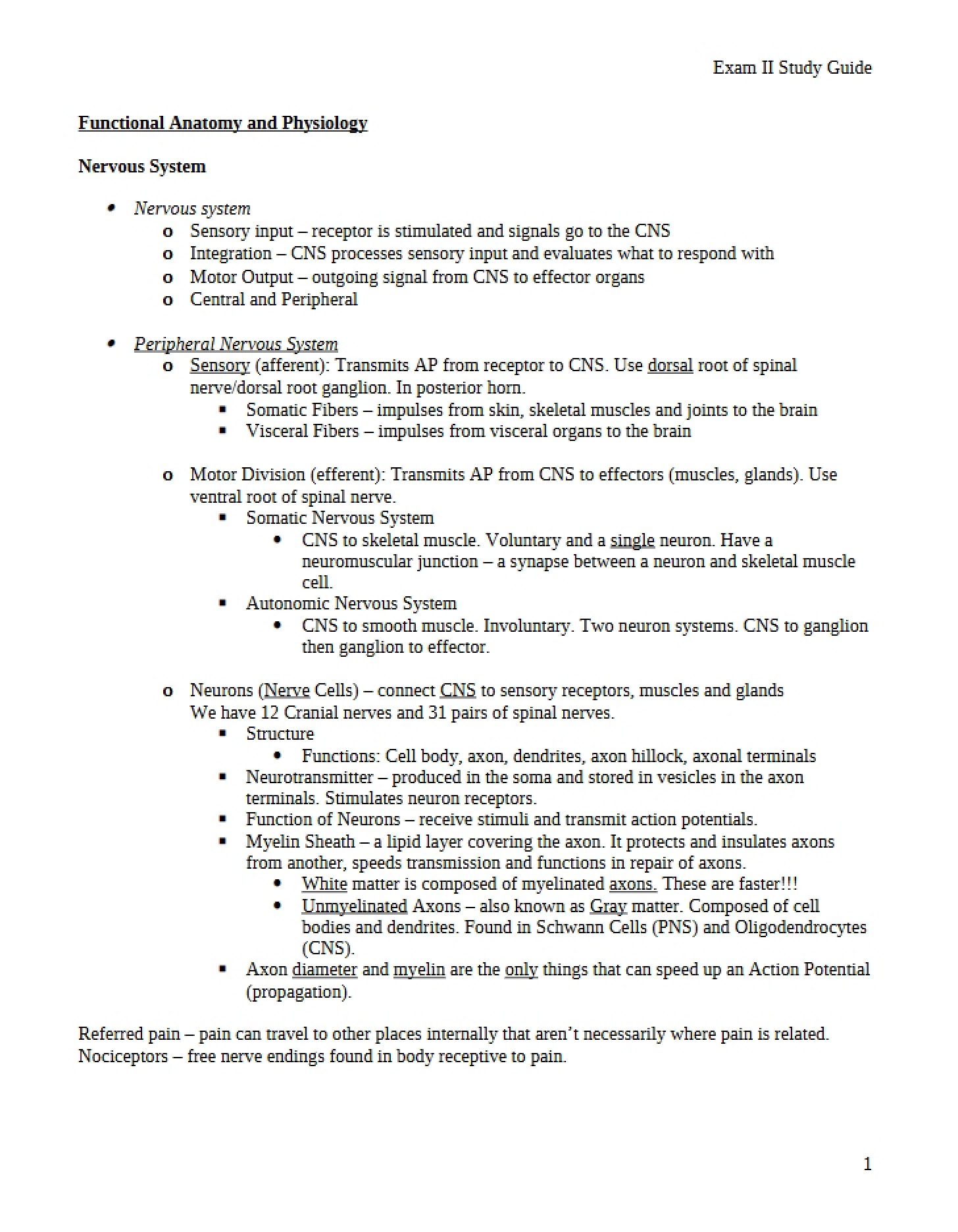 Concepts in Functional Anatomy and Physiology